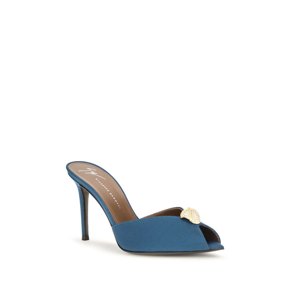 Giuseppe Zanotti Blue Calf Leather Bos Taurus Stiletto Heel Women's Sandals