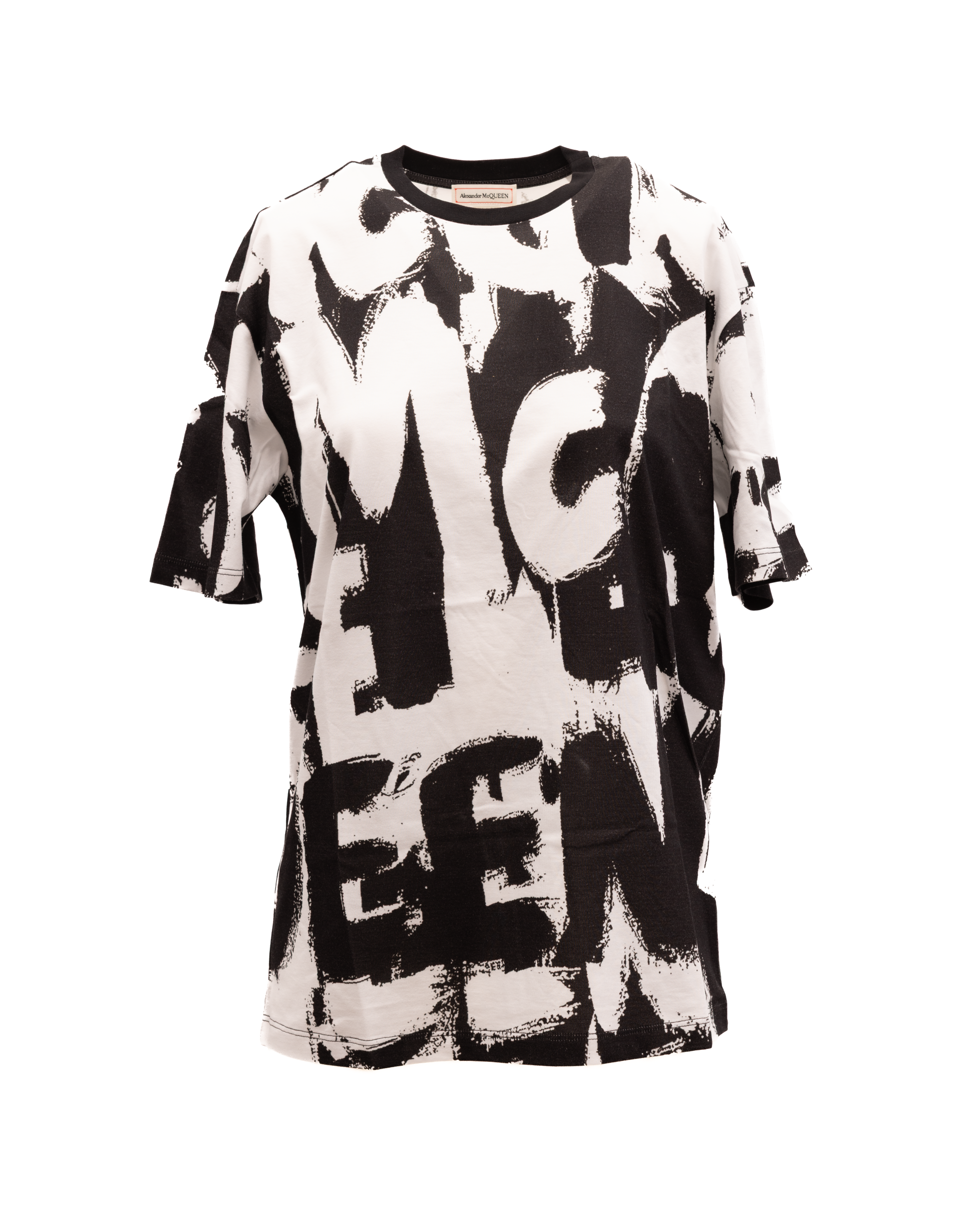 Alexander McQueen Black and White Cotton Women's T-shirt