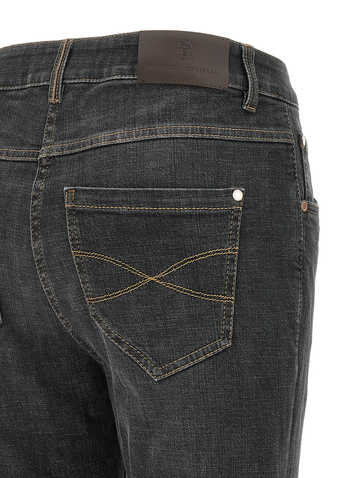 Brunello Cucinelli Gray Cotton Slim Fit Women's Jeans