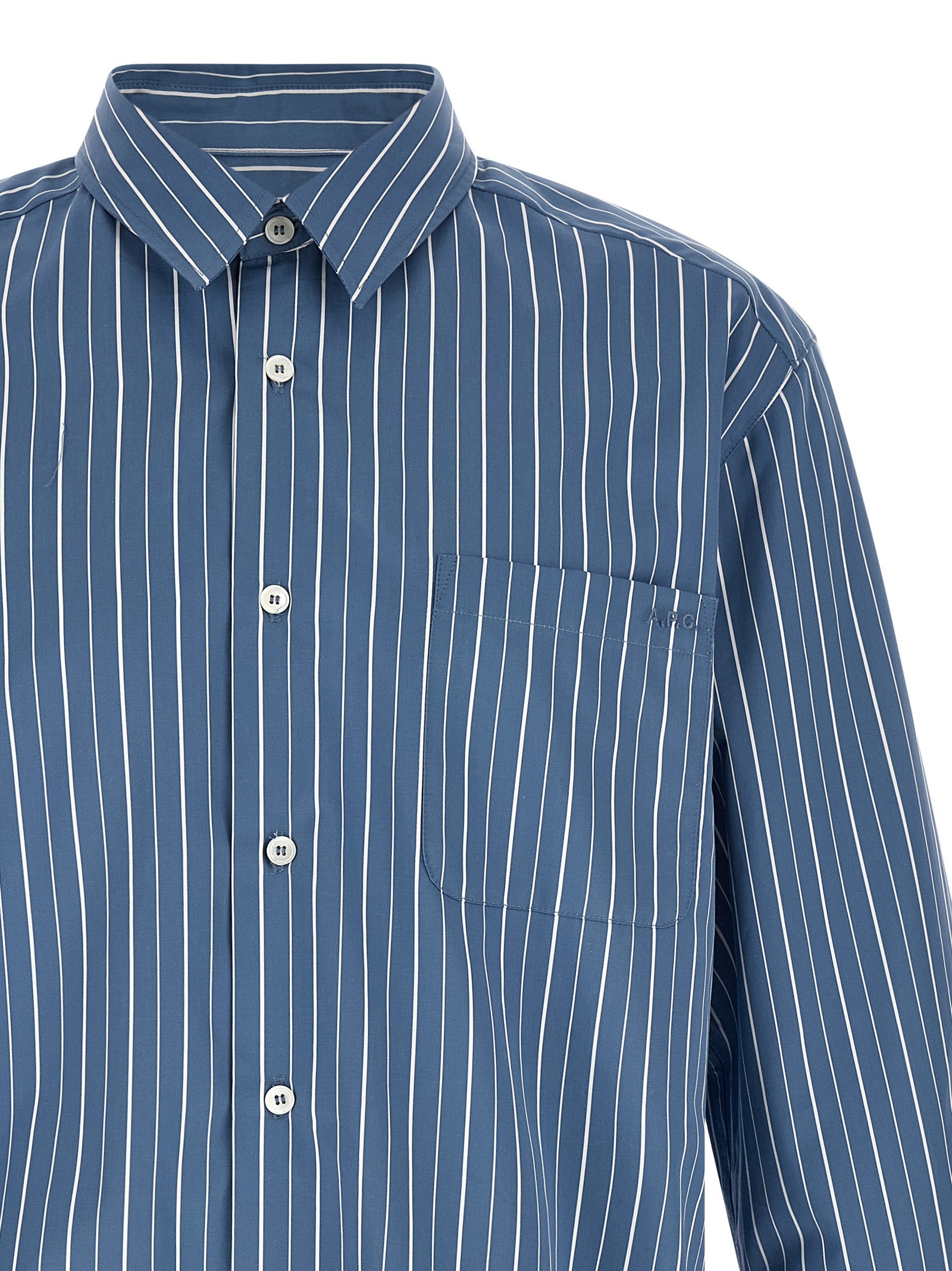 A.P.C. Blue Cotton Men's Blouse