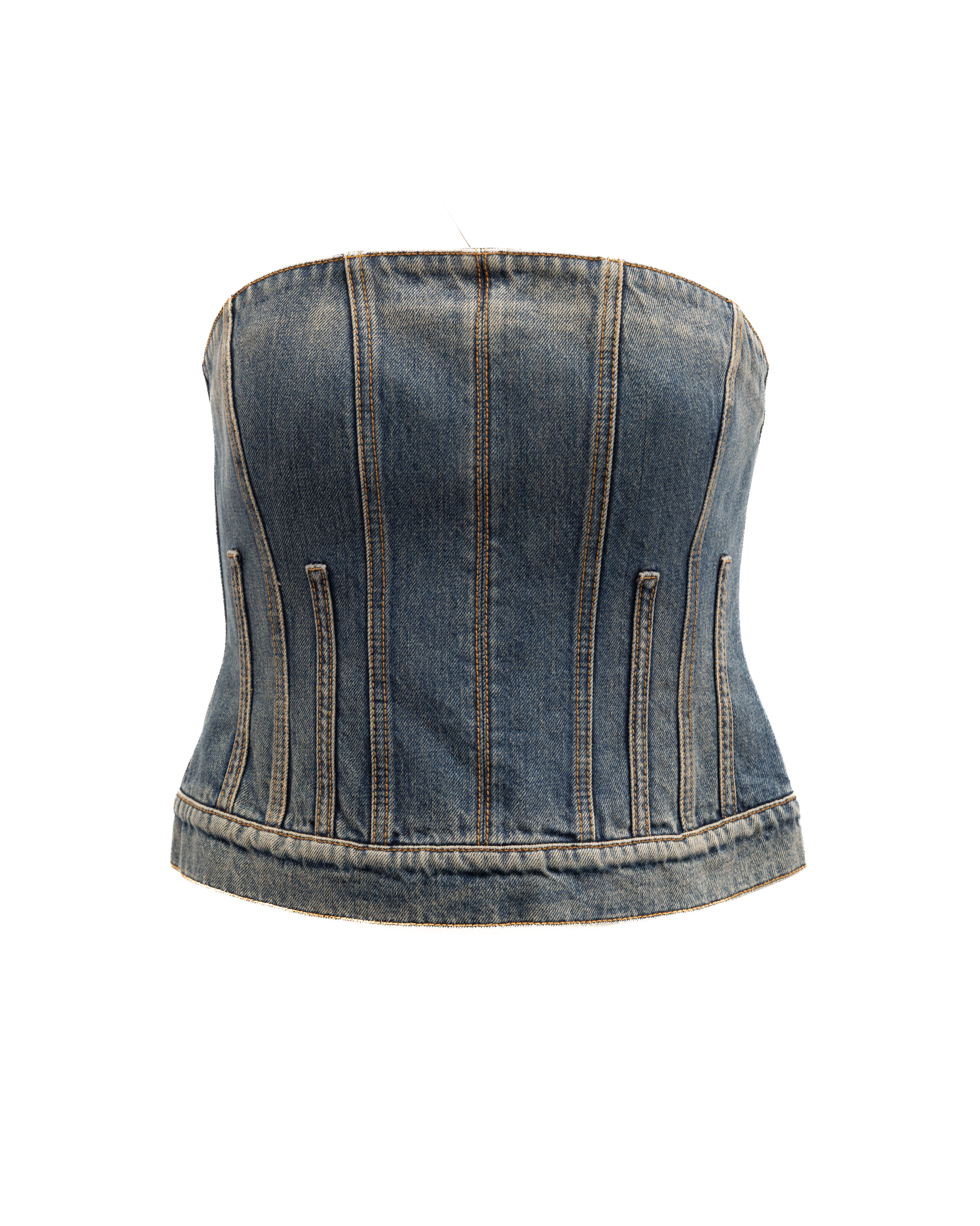 Alexander McQueen Blue Cotton Denim Women's Top