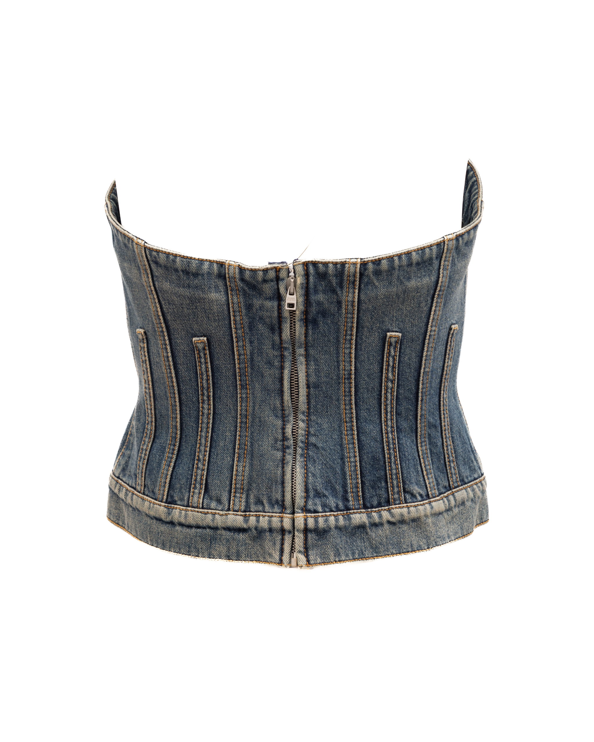 Alexander McQueen Blue Cotton Denim Women's Top