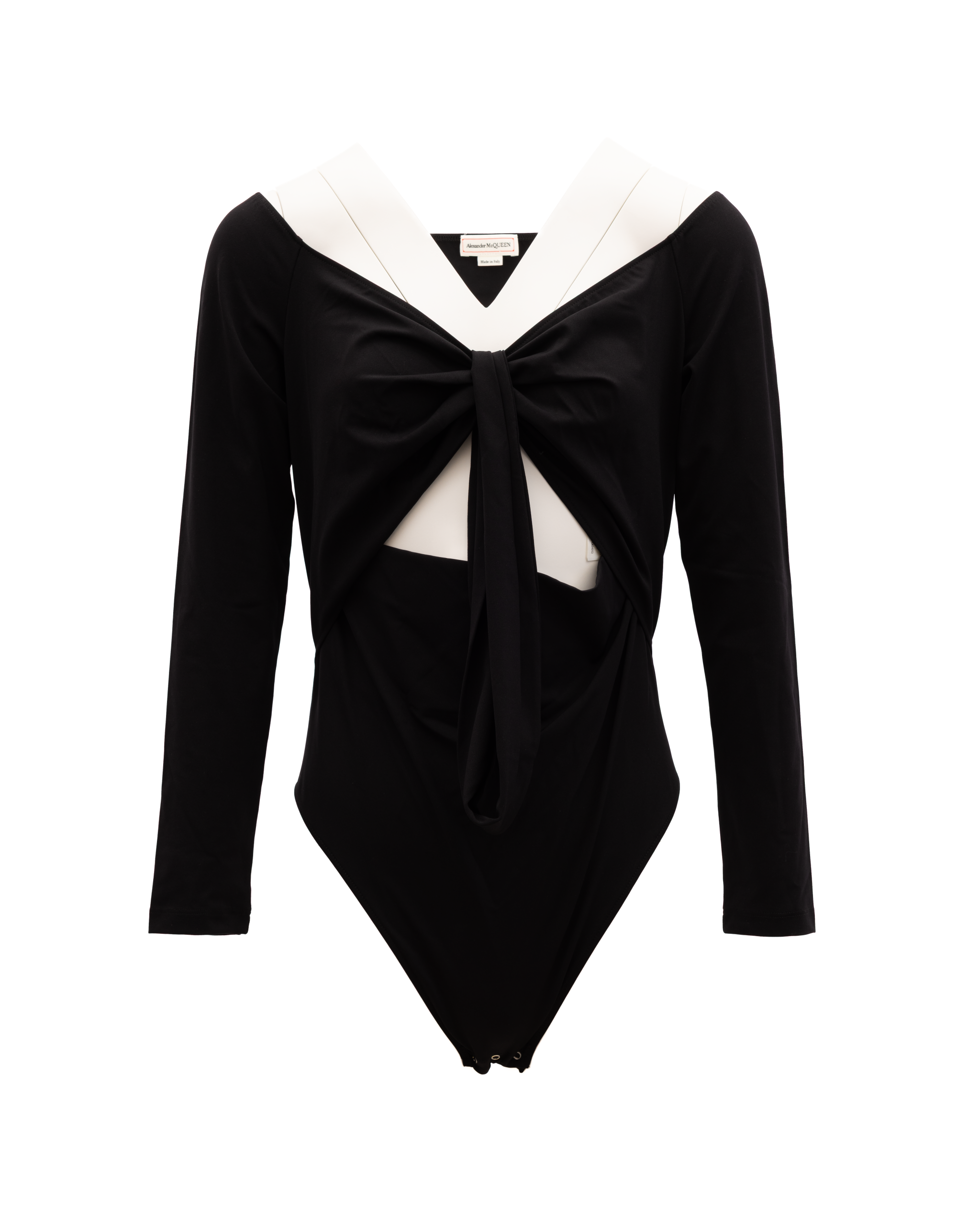 Alexander McQueen Black and White Cotton Women's Top