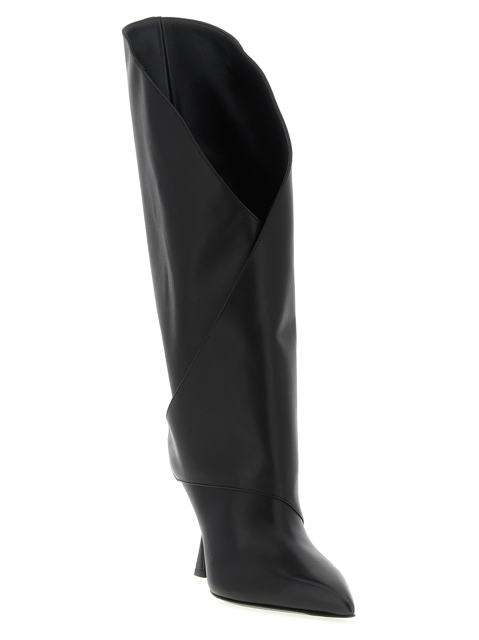 Balmain Black Calfskin Over The Women's Knee