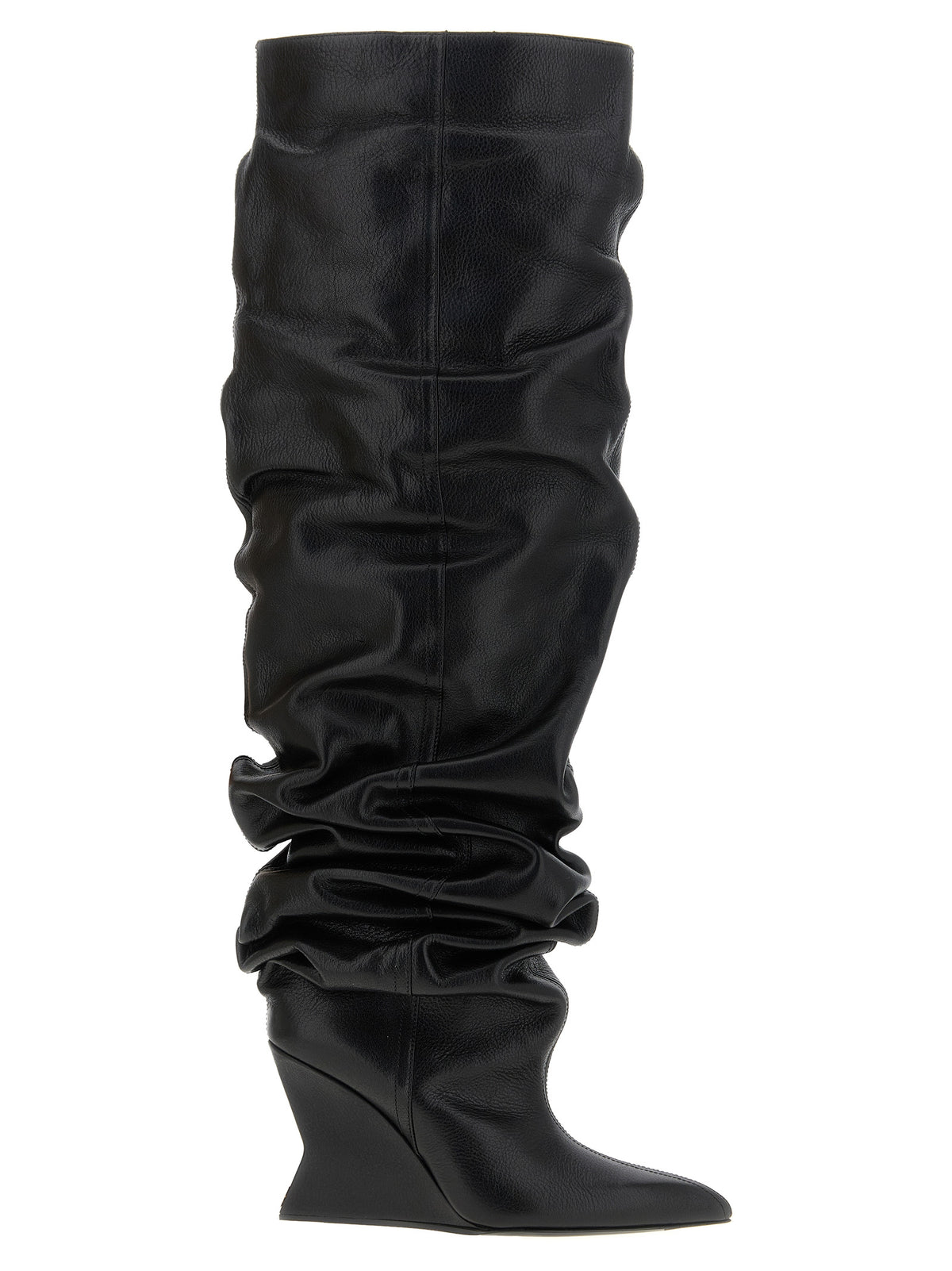 Balmain Black Calfskin Over The Women's Knee