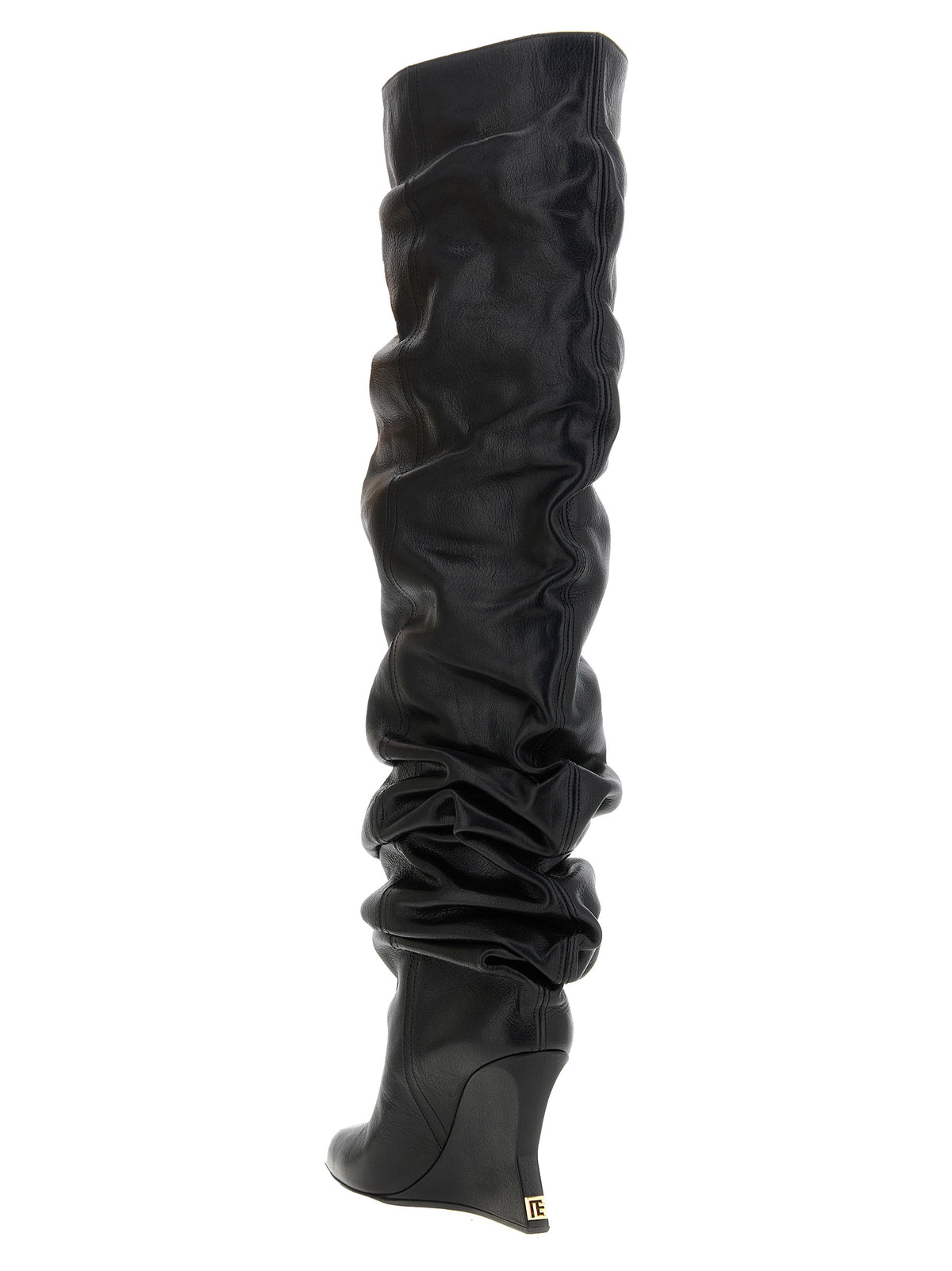 Balmain Black Calfskin Over The Women's Knee