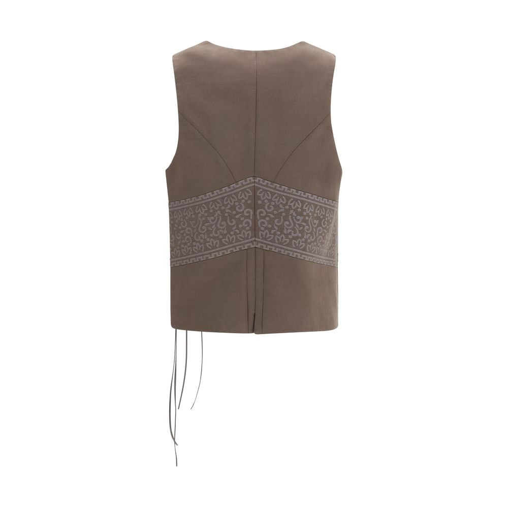 Giorgio Armani Brown Silk Sleeveless Women's Jacket