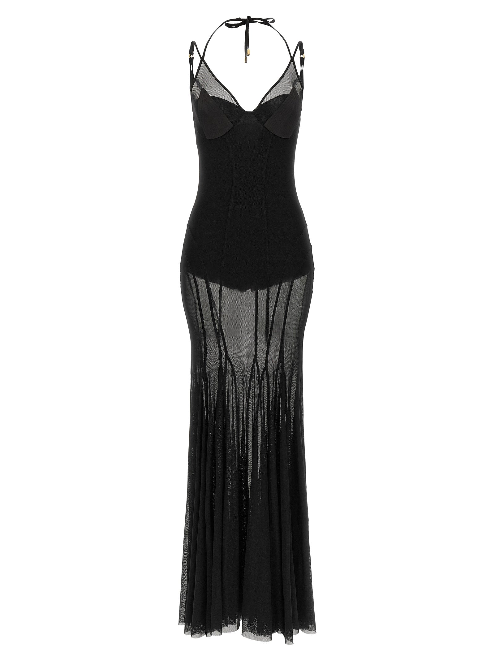Elisabetta Franchi Black Polyamide Long Women's Dress