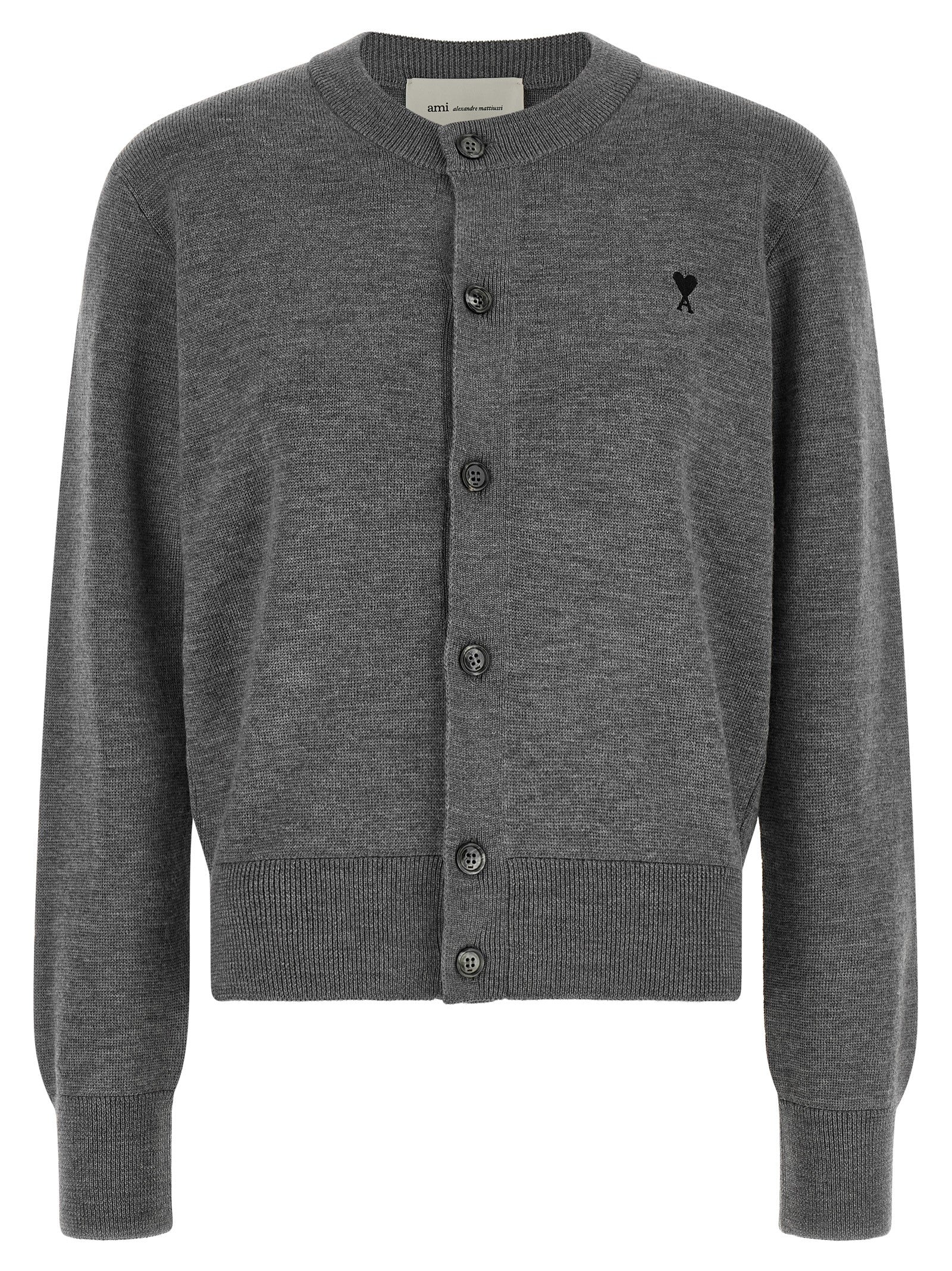 Ami Paris Gray Wool Women's Cardigan