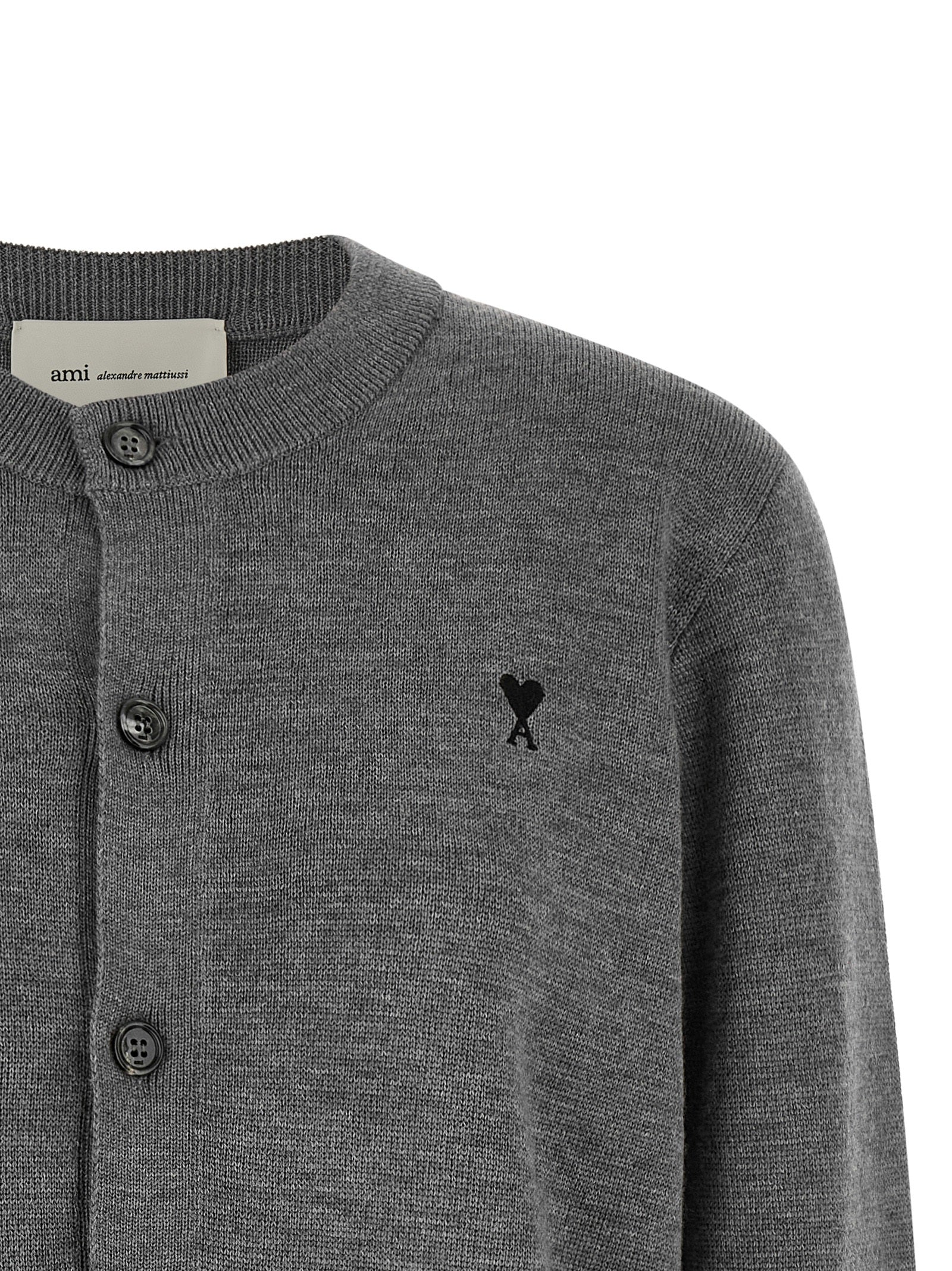Ami Paris Gray Wool Women's Cardigan
