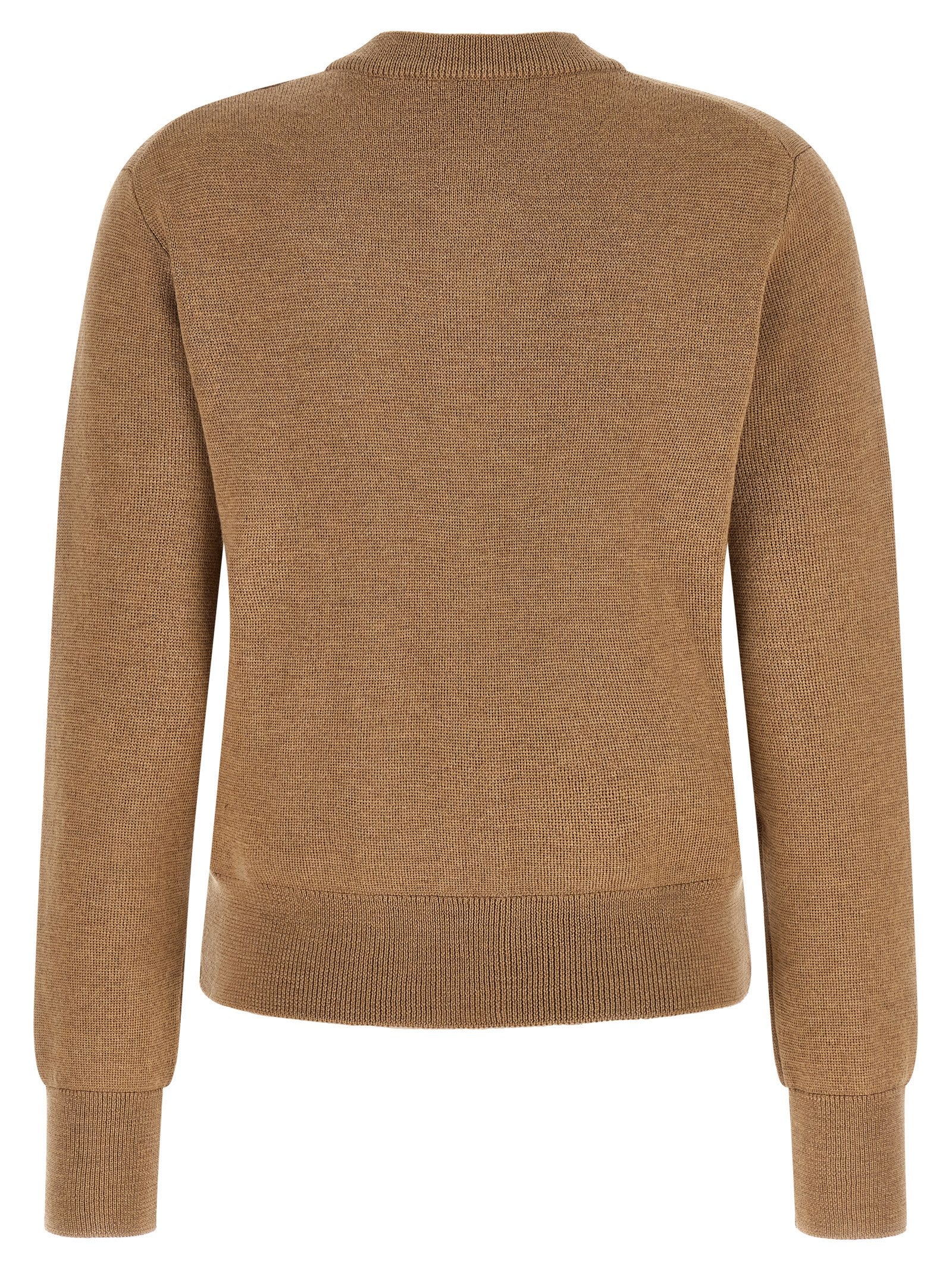Ami Paris Beige Wool Women's Cardigan