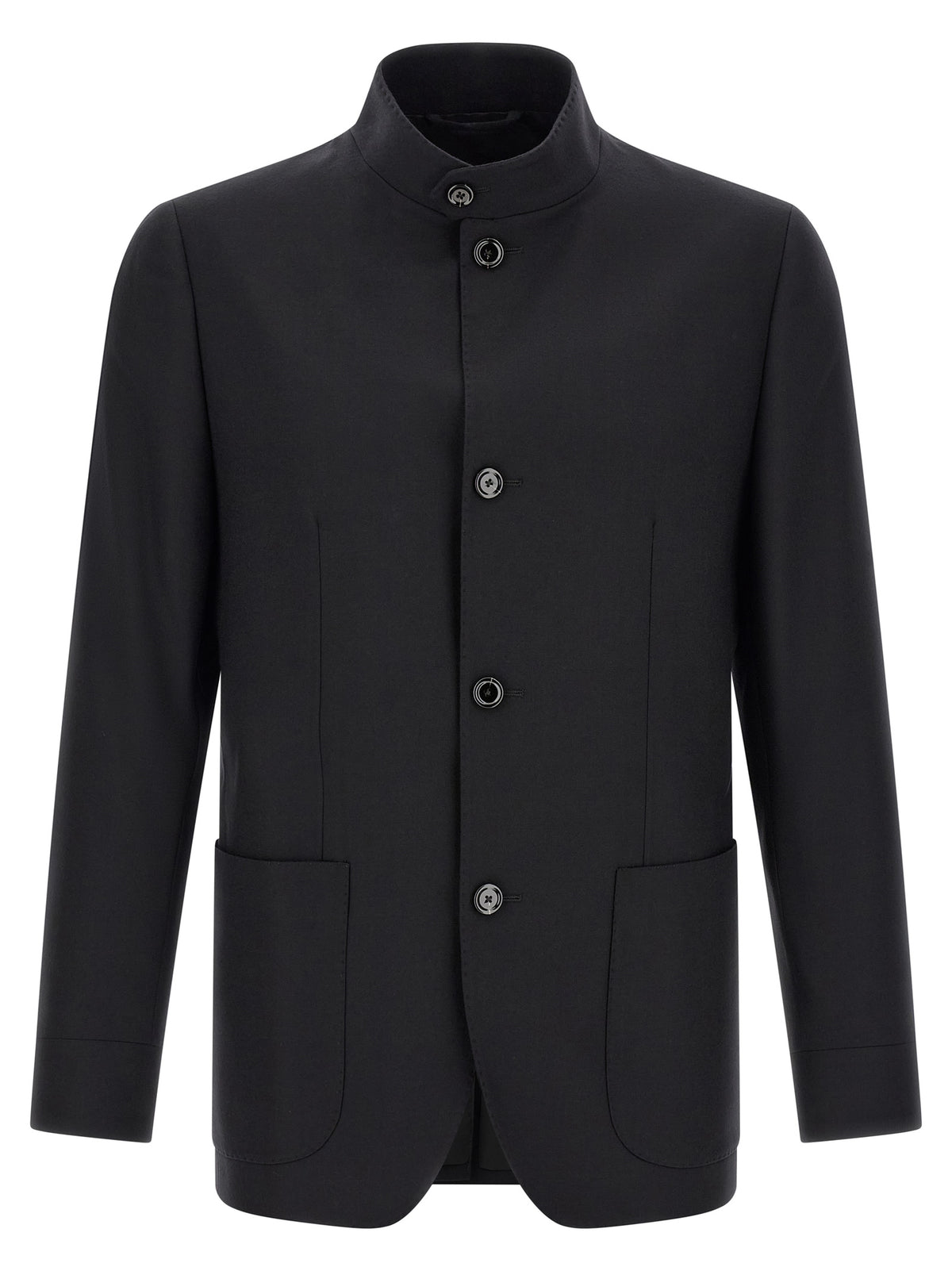 Lardini Black Cashmere Full-Length Men's Jacket