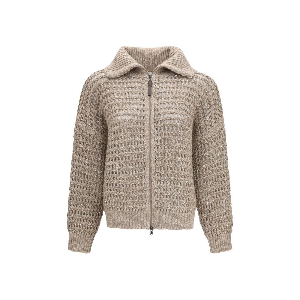 Brunello Cucinelli Gray Cashmere Women's Cardigan