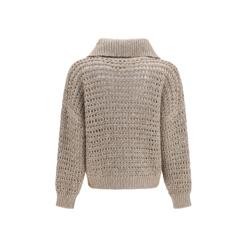 Brunello Cucinelli Gray Cashmere Women's Cardigan