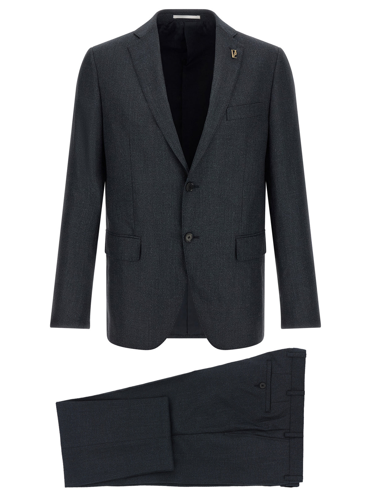 Pal Zileri Gray Polyester Two-Piece Men's Suit