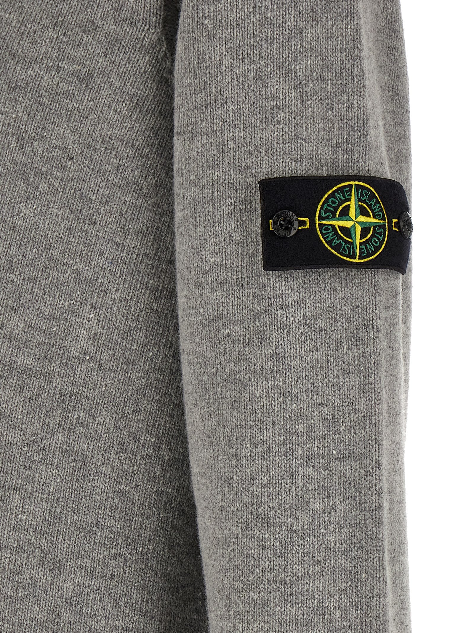 Stone Island Gray Virgin Wool Men's Cardigan
