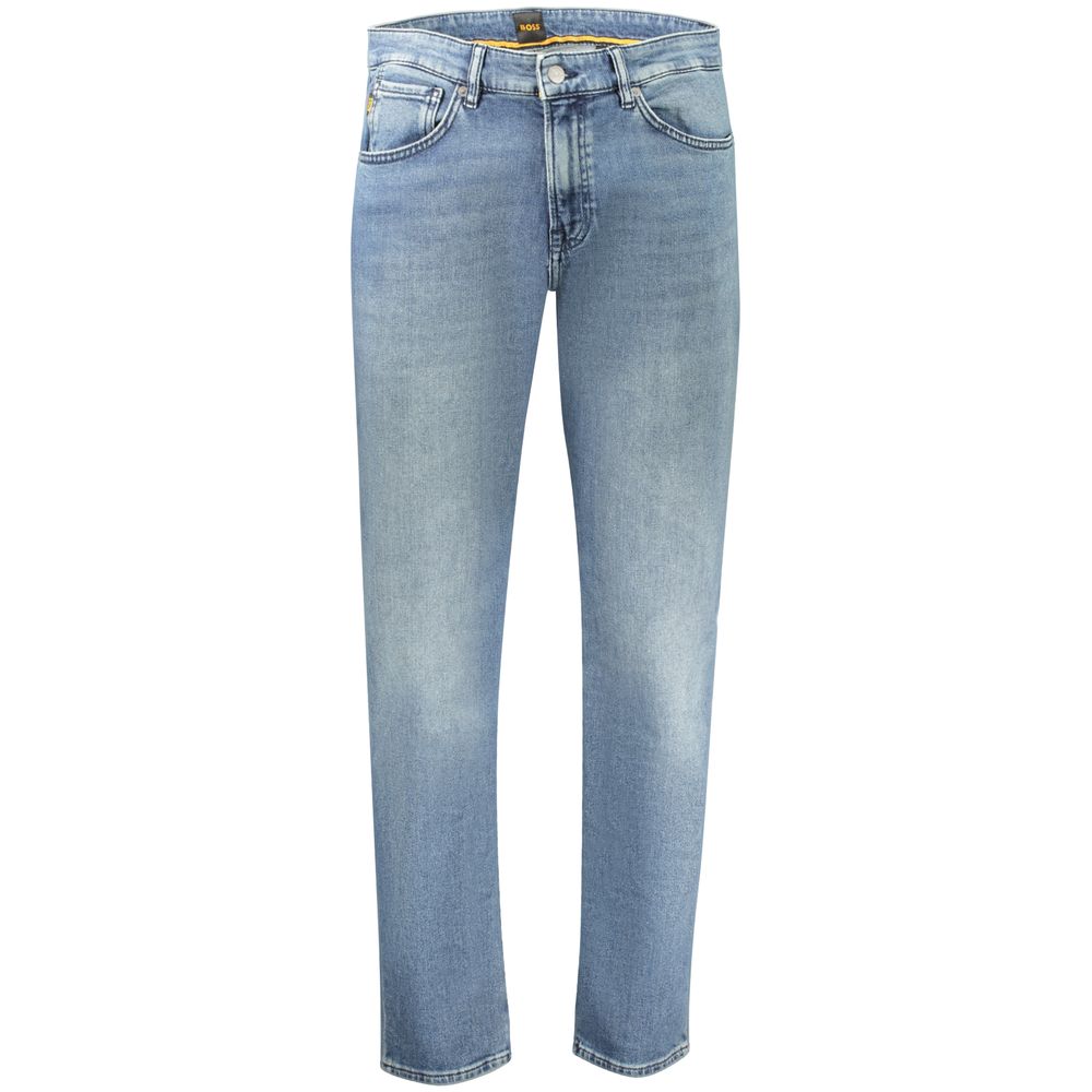 Hugo Boss Blue Cotton Men's Regular-Fit Men's Jeans
