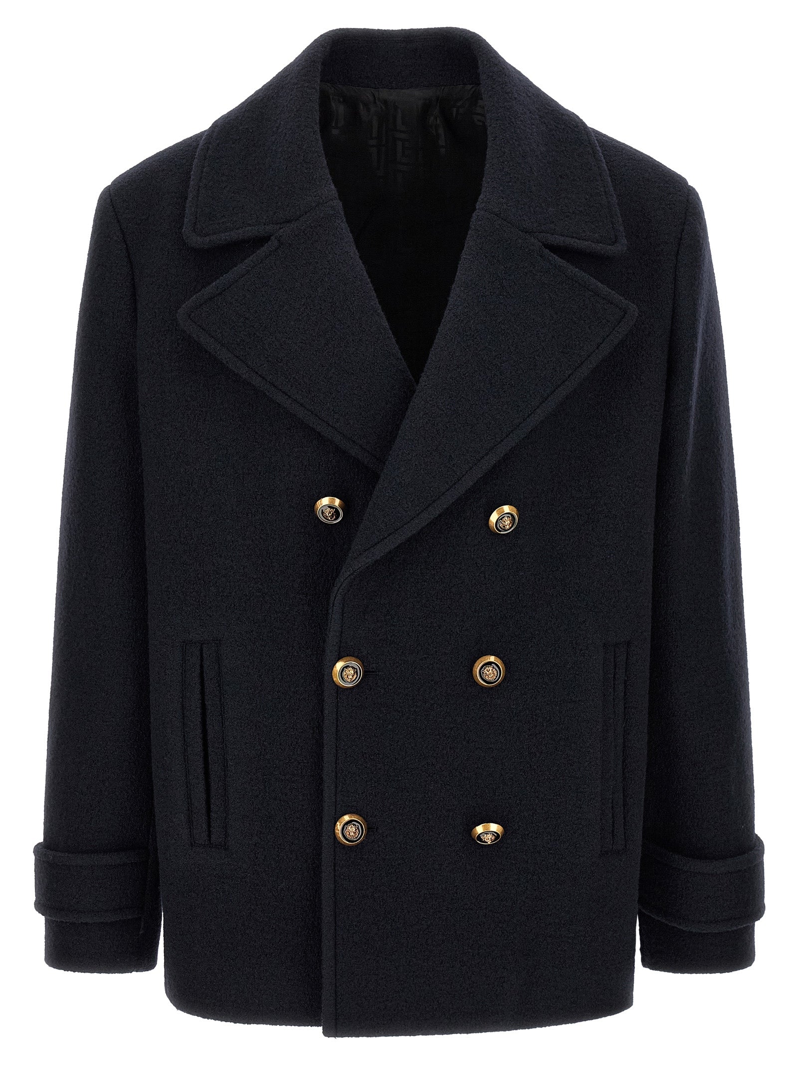 Balmain Blue Virgin Wool Men's Coat