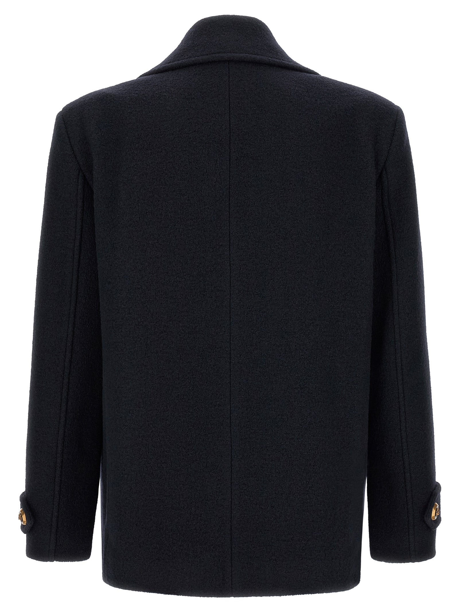 Balmain Blue Virgin Wool Men's Coat