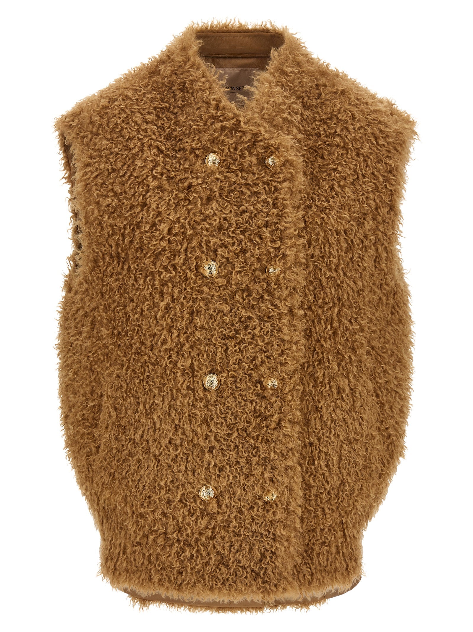 Twinset Brown Polyester Sleeveless Women's Jacket