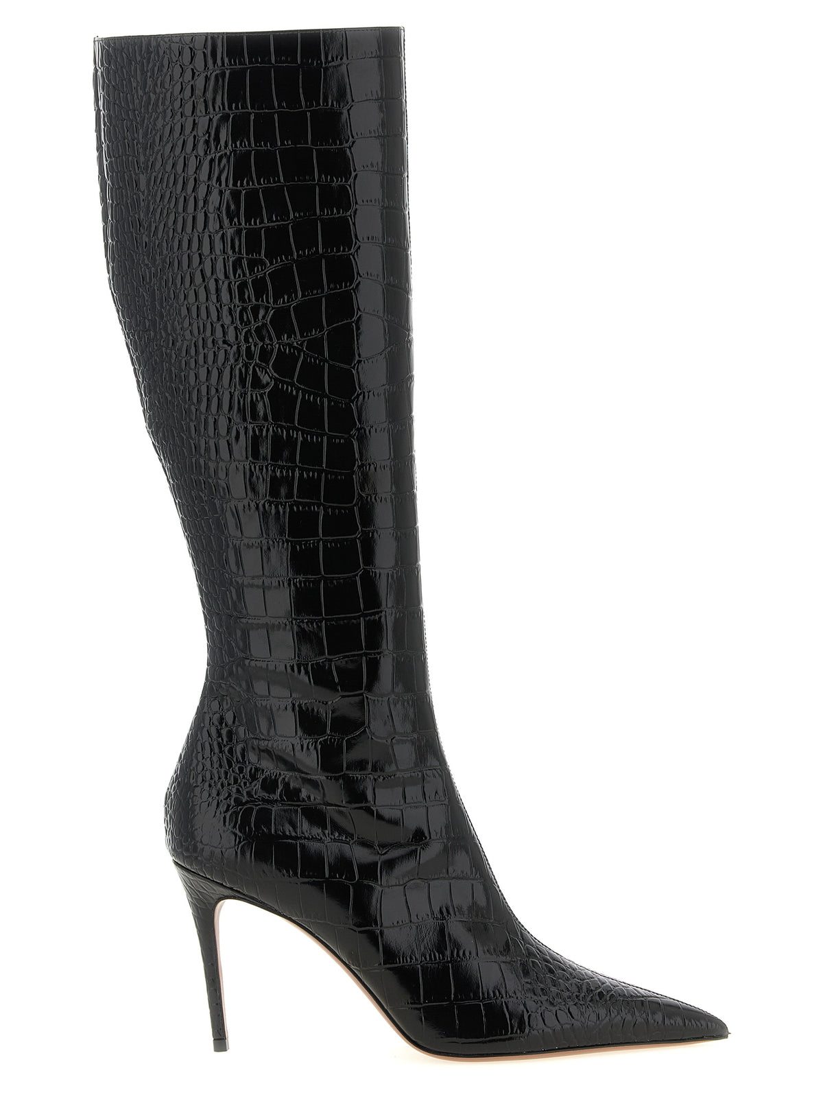 Paris Texas Black Calfskin Over The Women's Knee