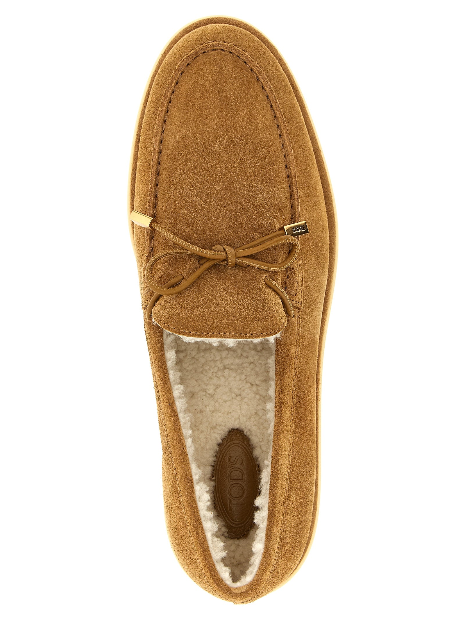 Tod's Beige Calfskin Slip-On Women's Loafers