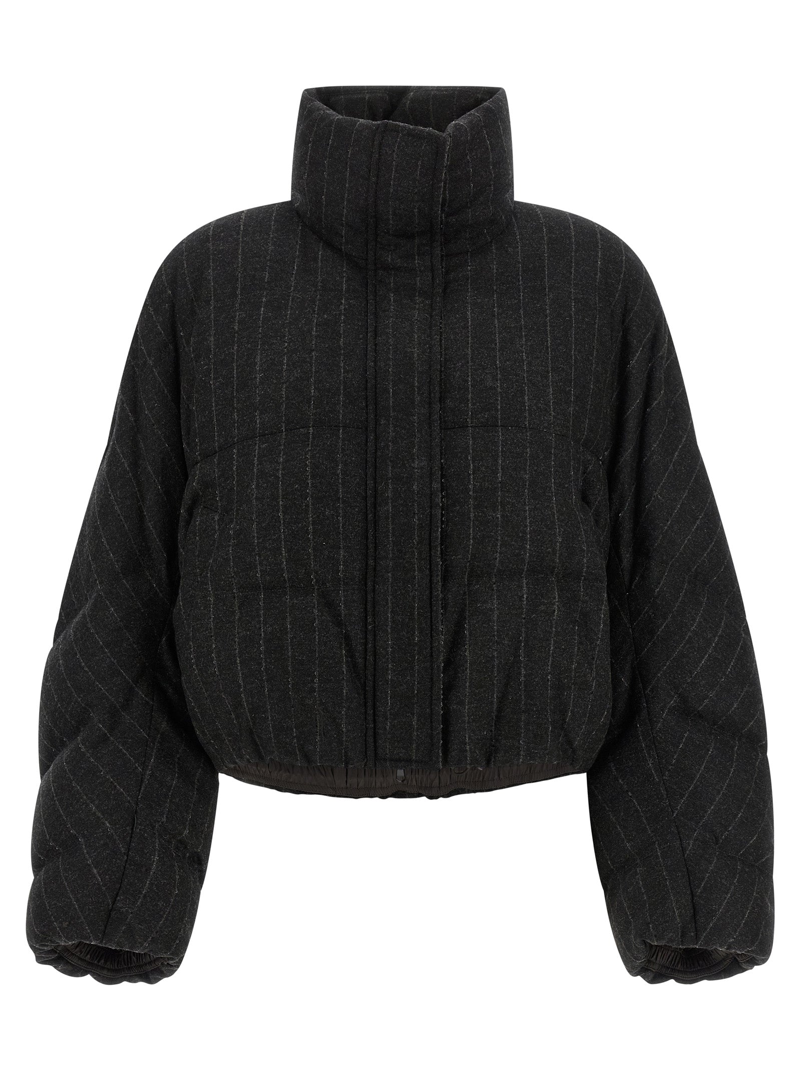 Brunello Cucinelli Gray Virgin Wool Full-Length Women's Jacket