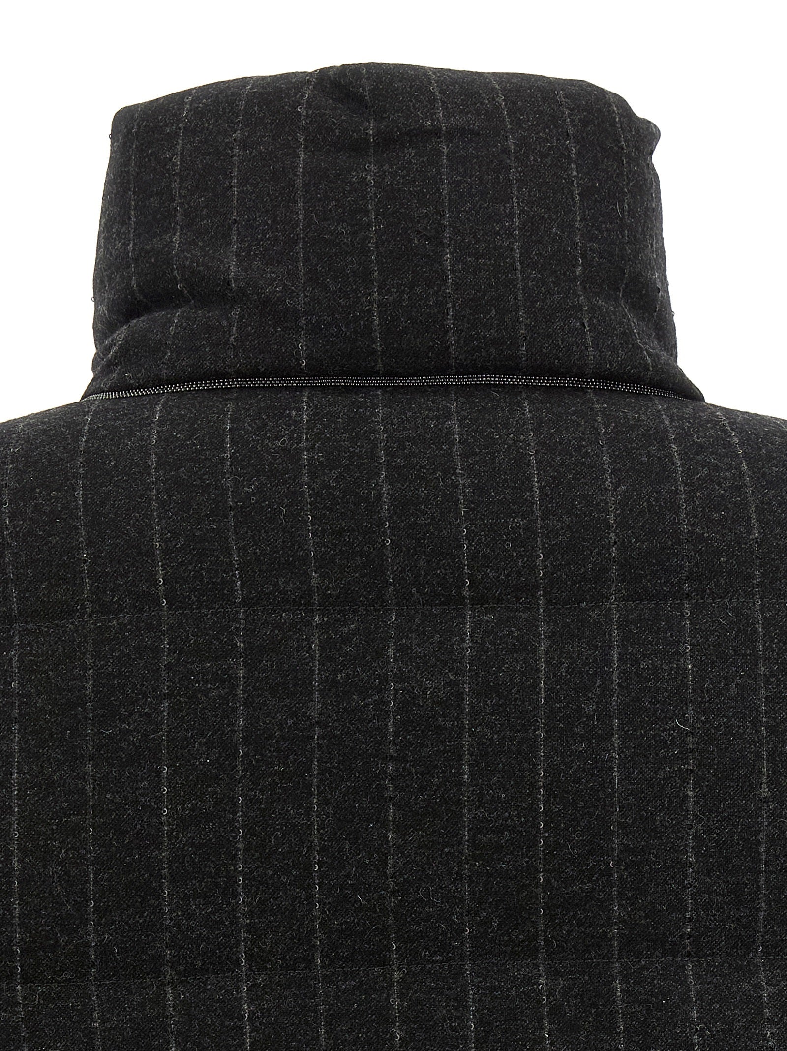 Brunello Cucinelli Gray Virgin Wool Full-Length Women's Jacket