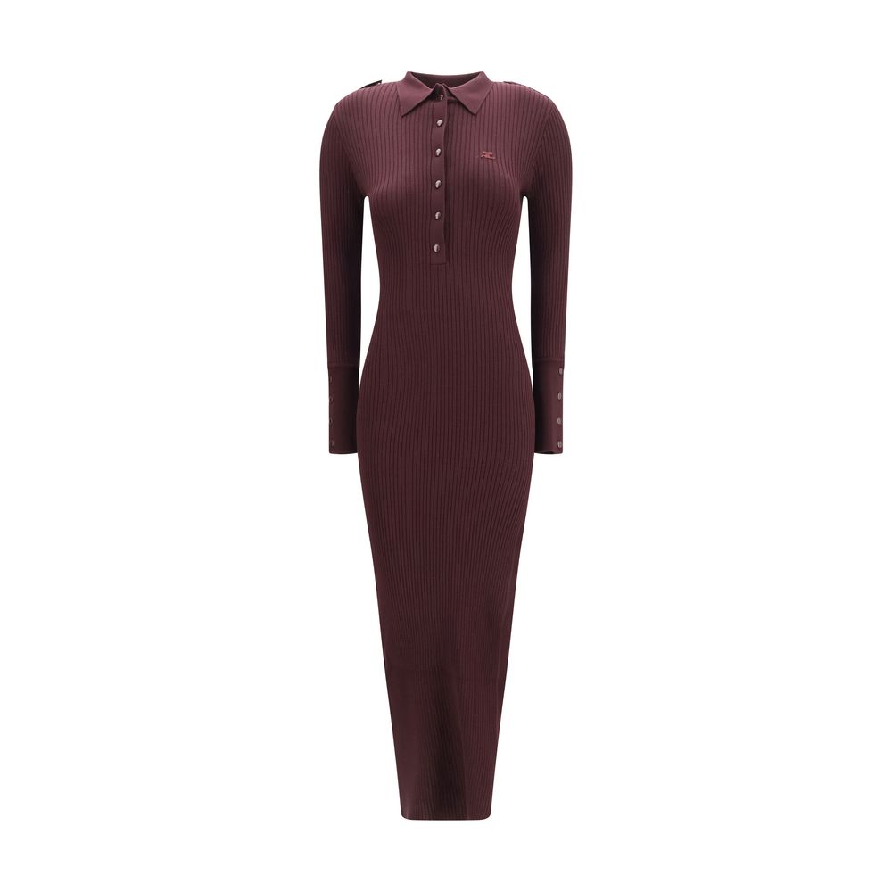 Courrèges Bordeaux Viscose Casual Women's Dress