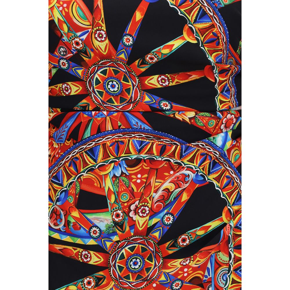 Dolce & Gabbana Multicolor Silk Cocktail Women's Dress