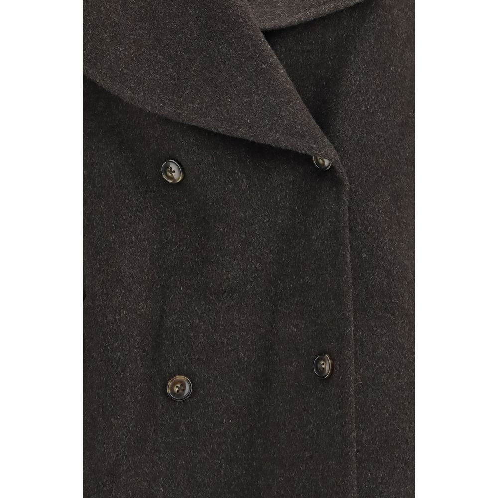 Loulou De Saison Brown Wool Oves Aries Full-Length Women's Jacket