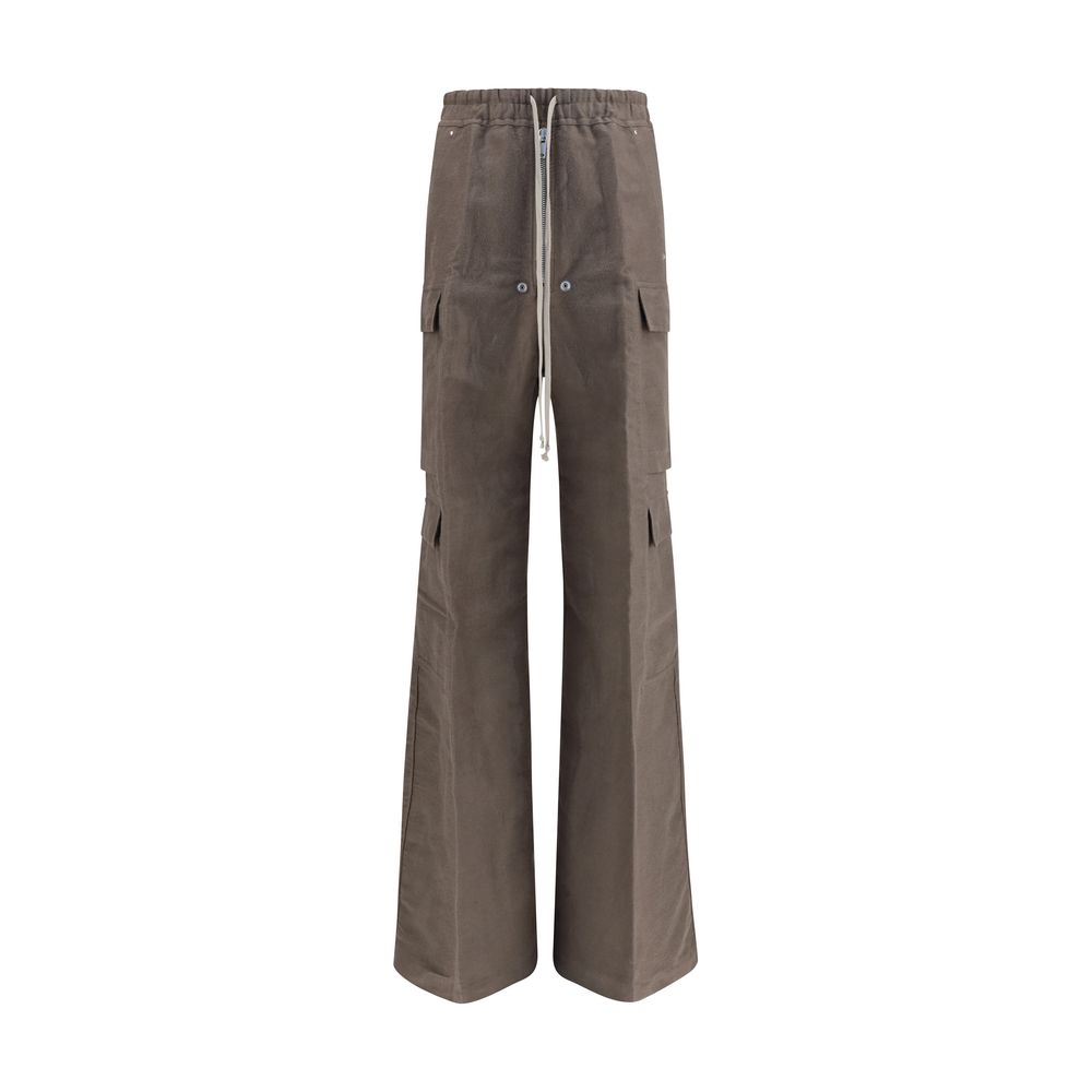 Rick Owens Brown Ramie Cargo Men's Pants