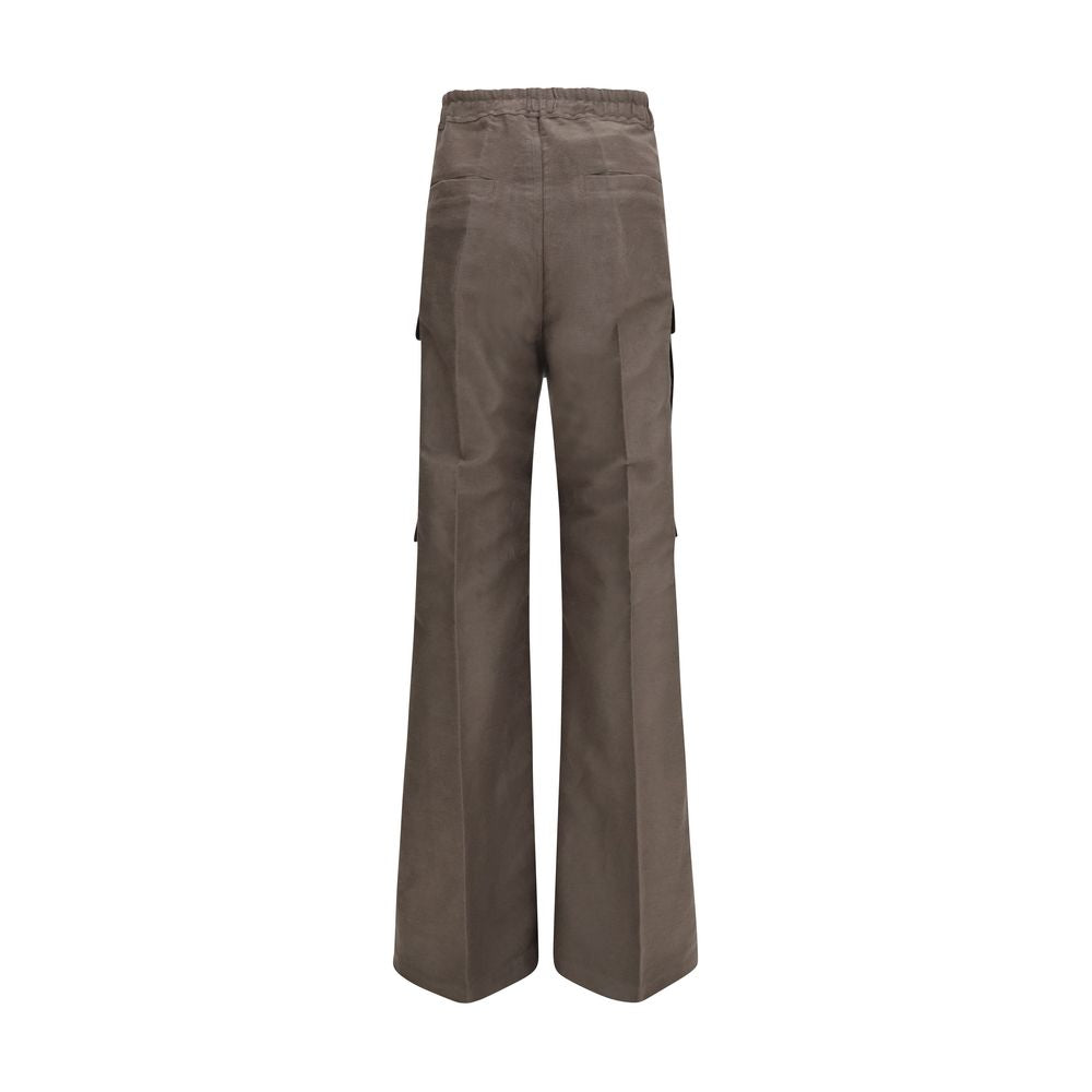 Rick Owens Brown Ramie Cargo Men's Pants