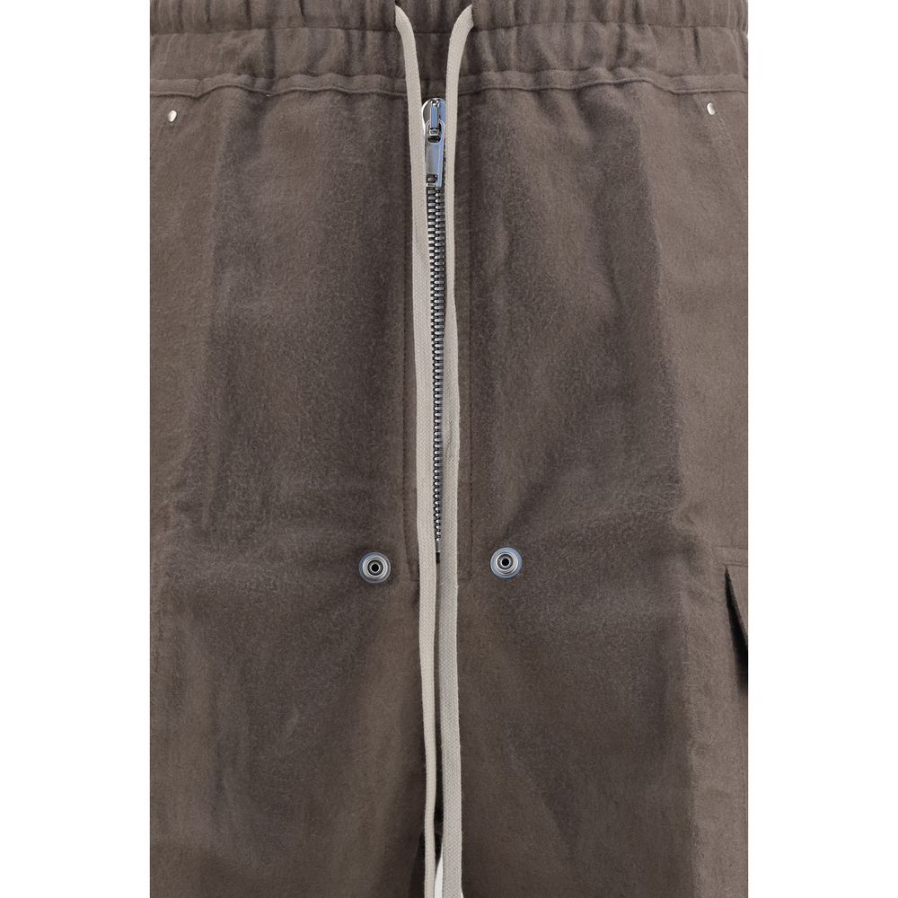 Rick Owens Brown Ramie Cargo Men's Pants