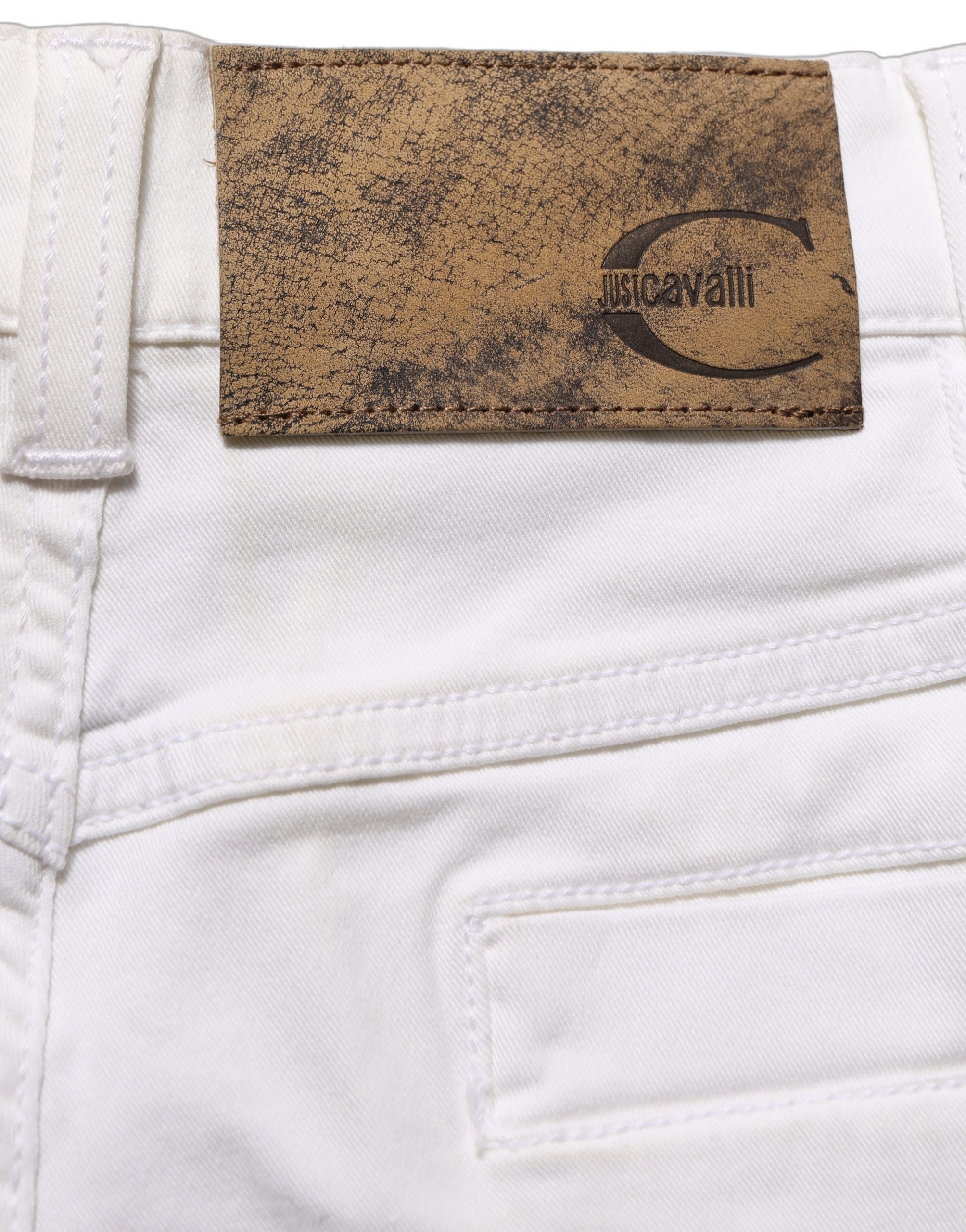 Just Cavalli White High Waist Wide Leg Denim Trouser Women's Jeans (Pre-Owned)