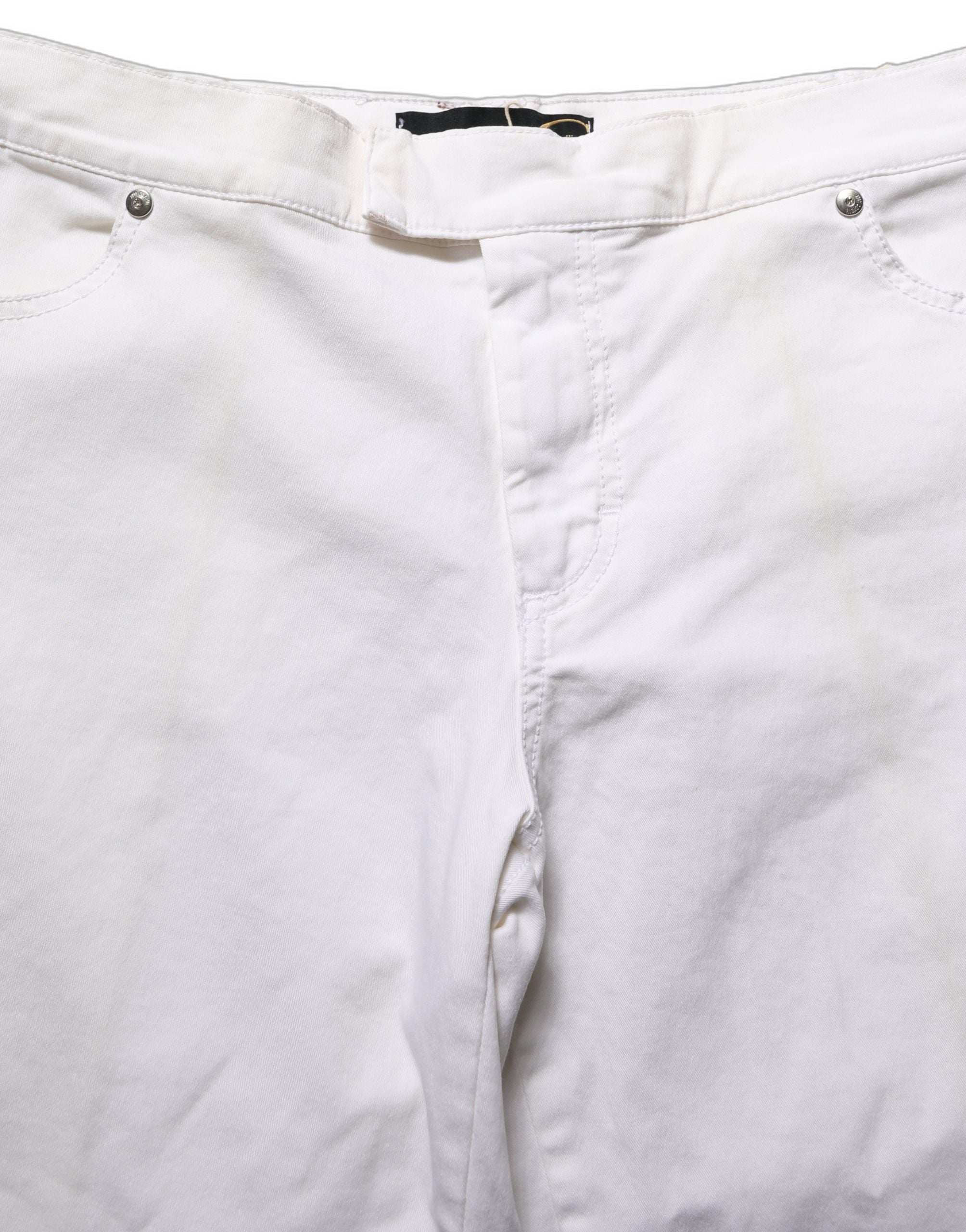Just Cavalli White High Waist Wide Leg Denim Trouser Women's Jeans (Pre-Owned)