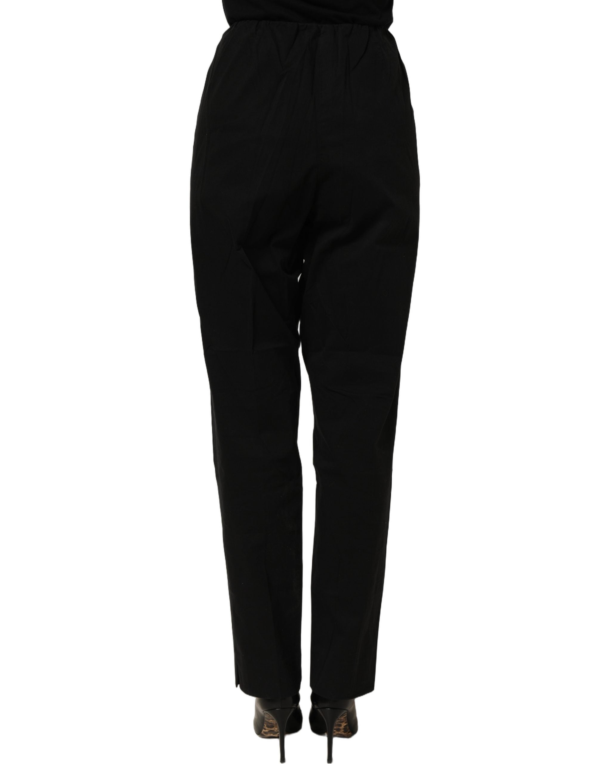 QL2 Black High-Waisted Straight Chino Women Trouser Women's Pants (Pre-Owned)