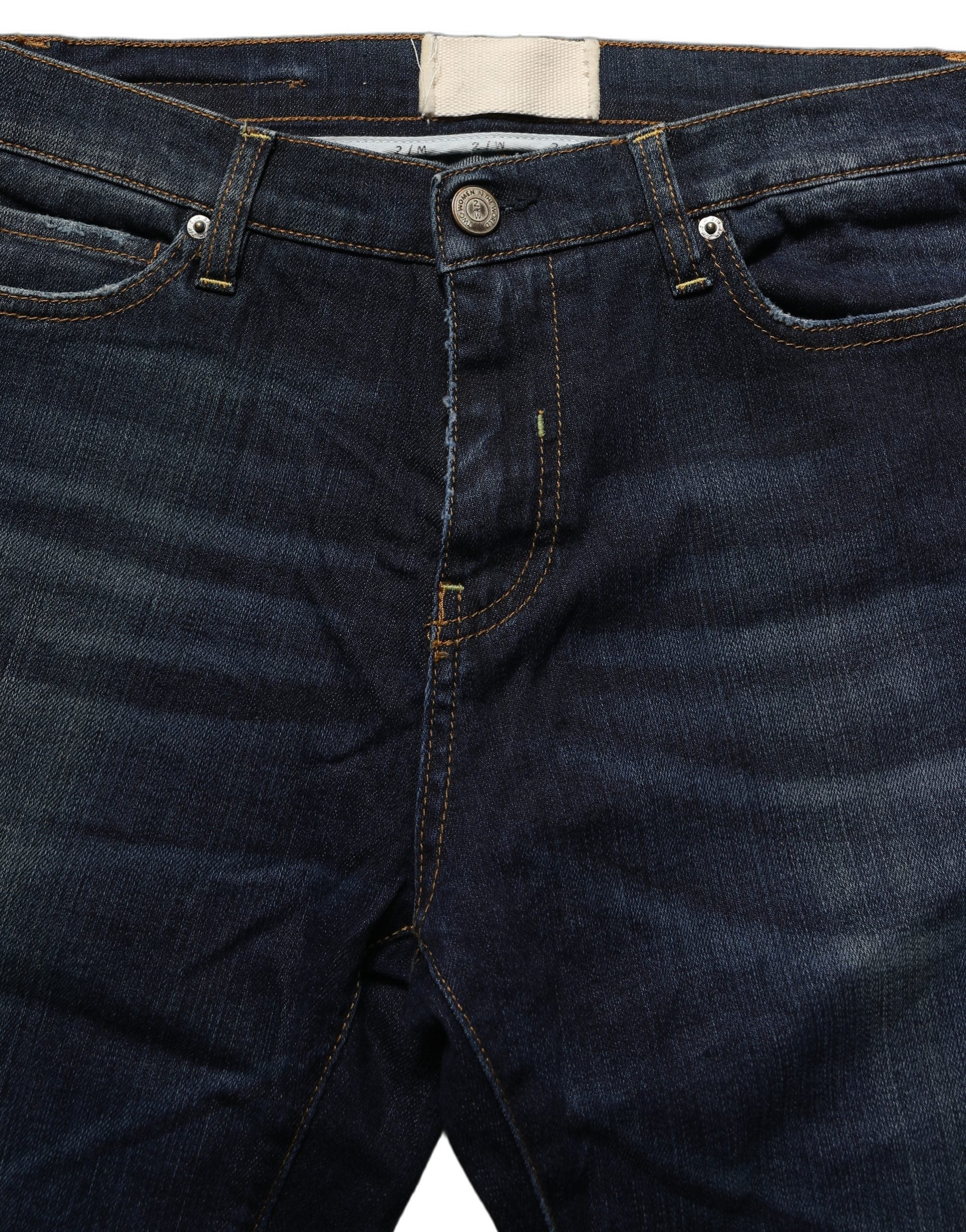 Two women in the world Dark Blue Washed Mid-Waisted Flared Denim Casual Women's Jeans (Pre-Owned)
