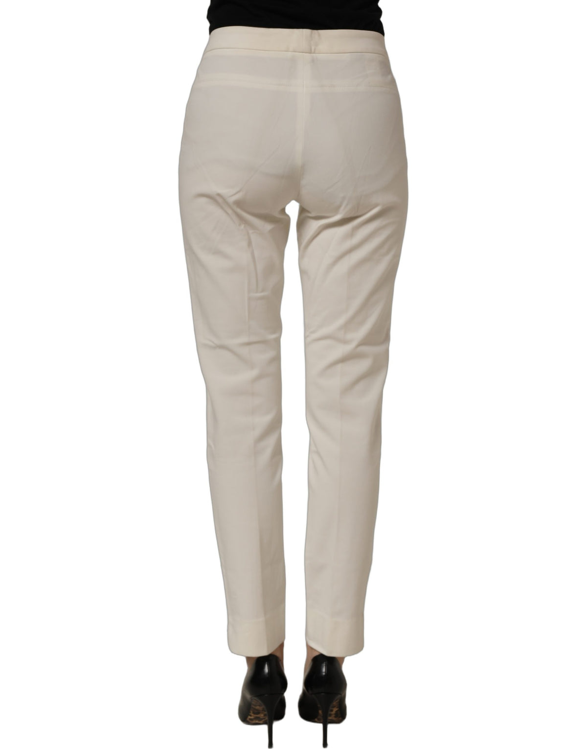Peserico Off White MidWaist Tapered Women Chino Trouser Women's Pants (Pre-Owned)
