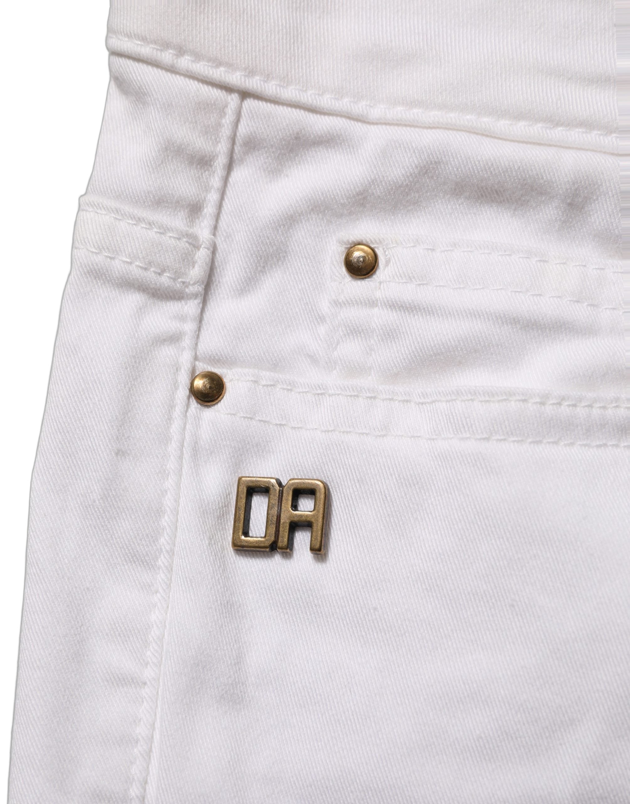 Daniele Alessandrini White Cotton Stretch Skinny Denim Women's Jeans