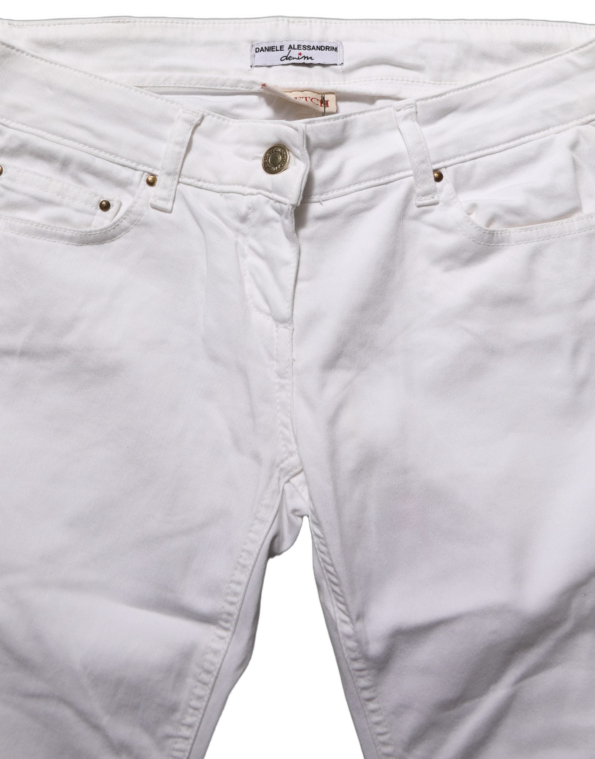 Daniele Alessandrini White Cotton Stretch Skinny Denim Women's Jeans