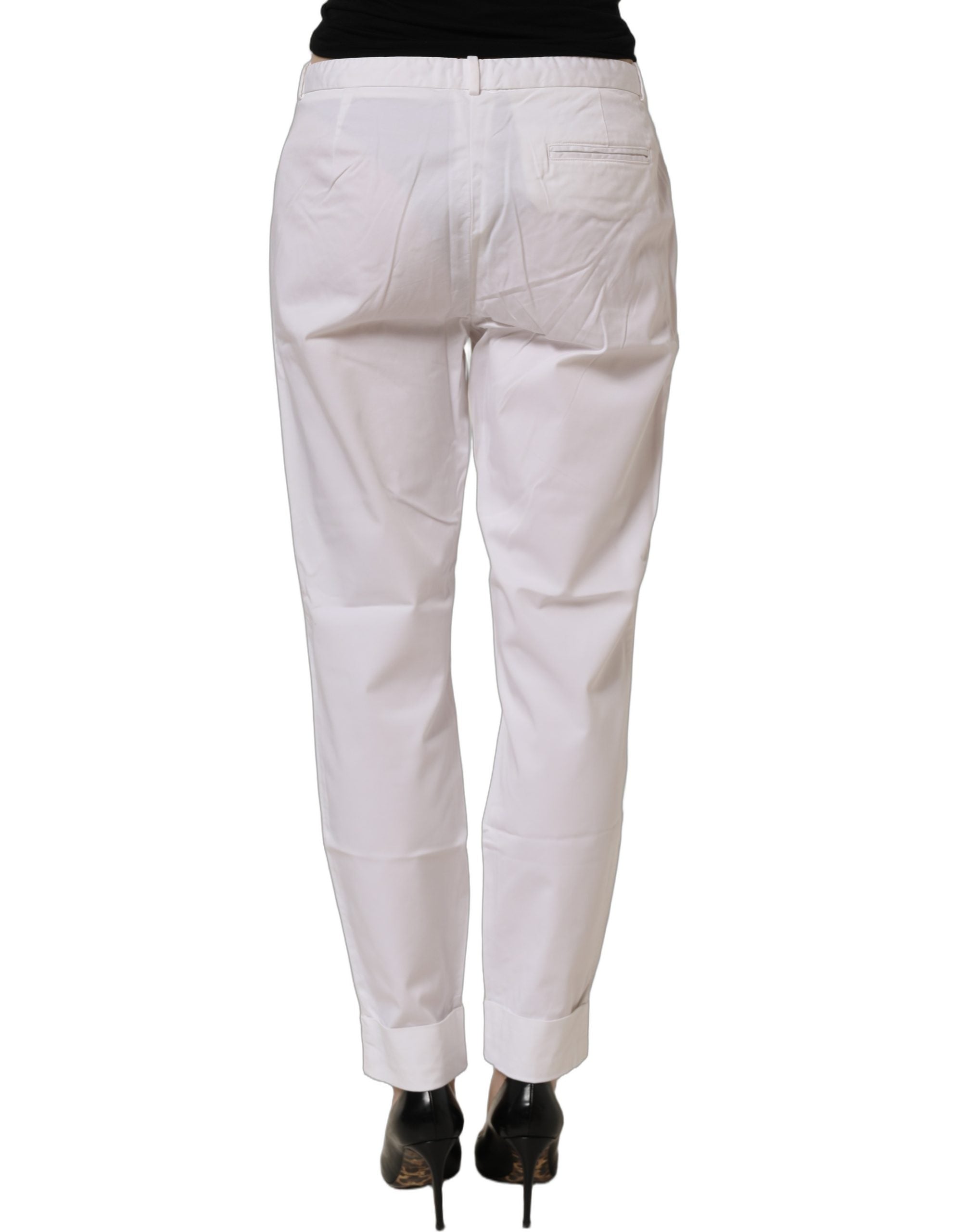 Fabiana Filippi White Low Waist Straight Formal Trouser Women's Pants (Pre-Owned)