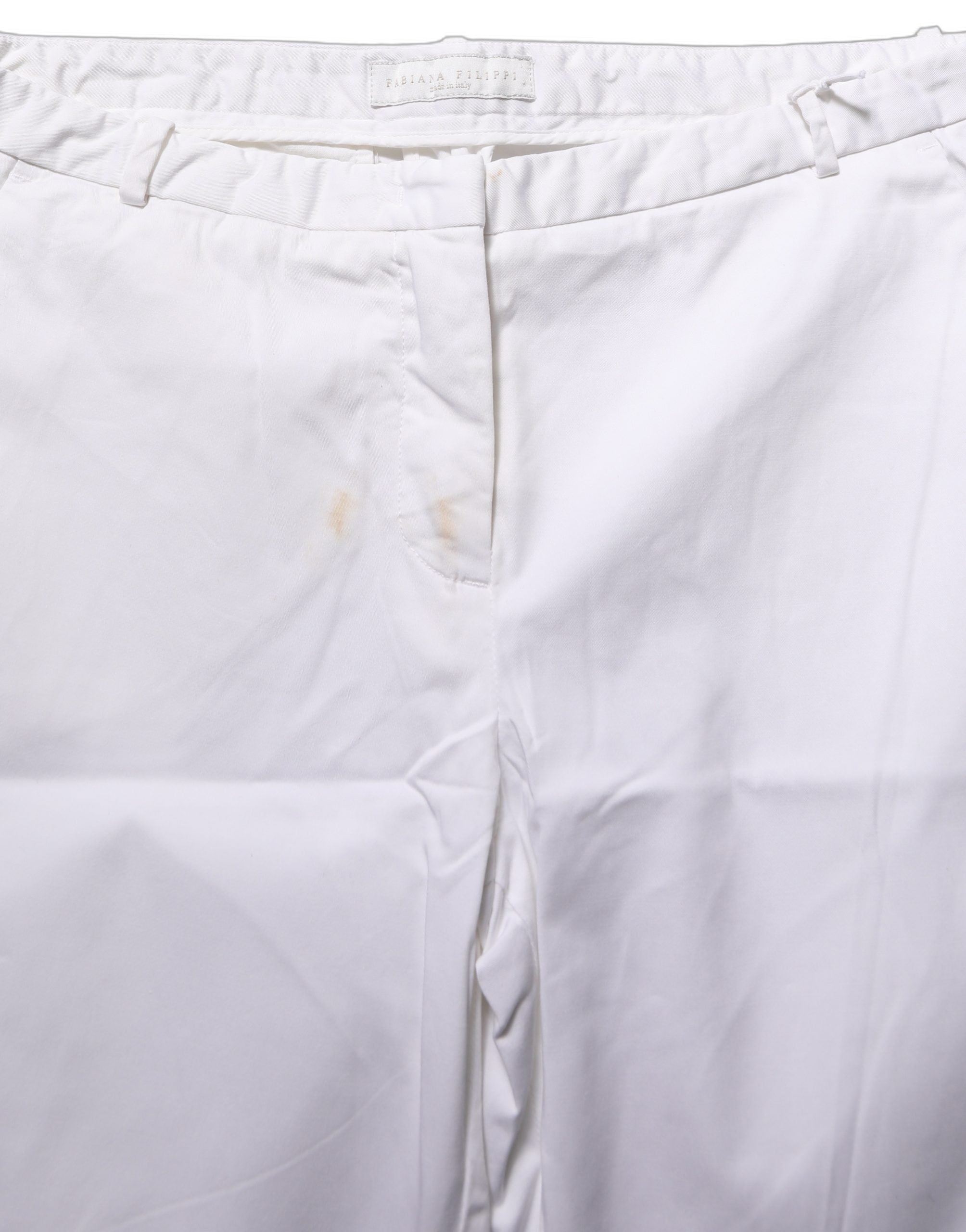 Fabiana Filippi White Low Waist Straight Formal Trouser Women's Pants (Pre-Owned)