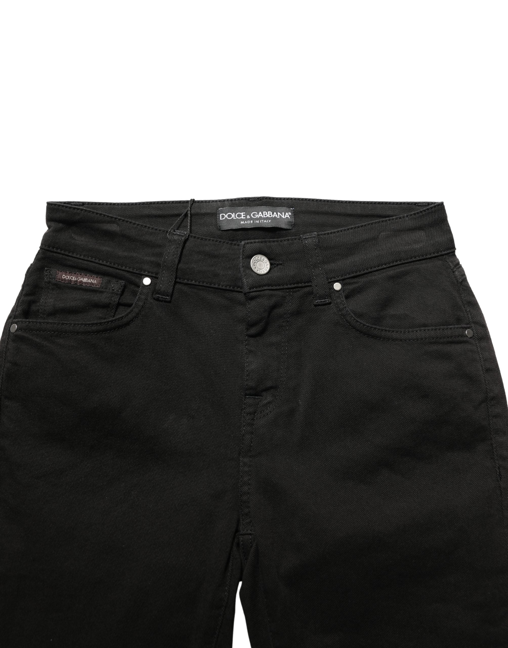 Dolce & Gabbana Black Cotton Stretch Skinny Denim Women's Jeans