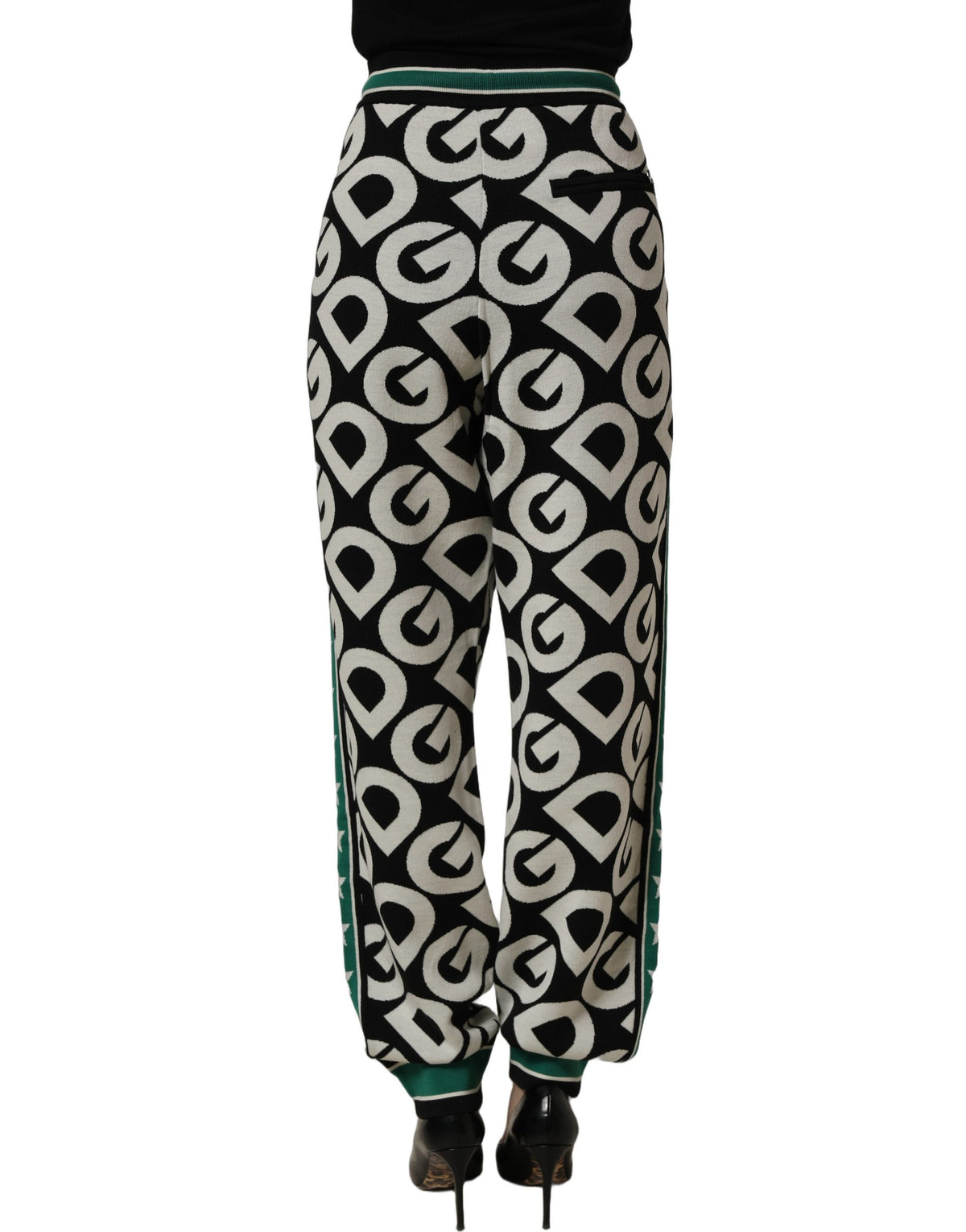 Dolce & Gabbana Black Wool Logo Jogger SweatWomen's Women's Pants