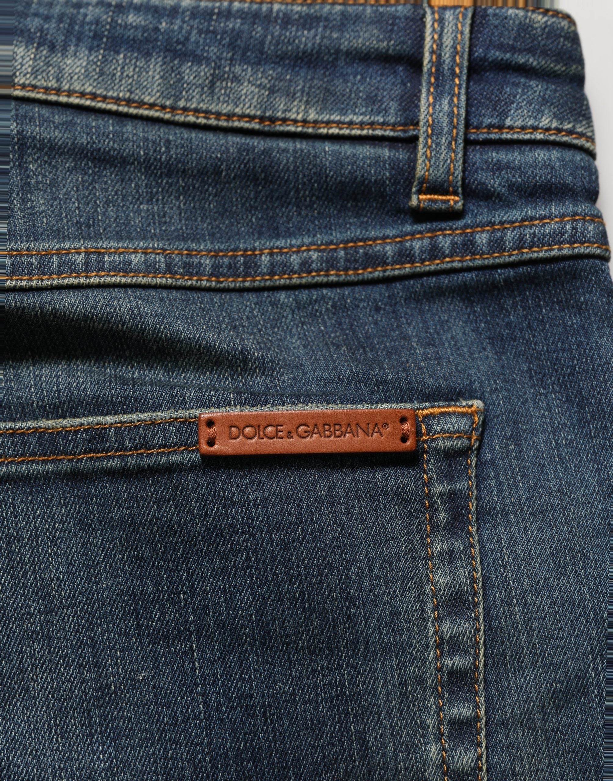 Dolce & Gabbana Blue Cotton Stretch Skinny Denim Women's Jeans
