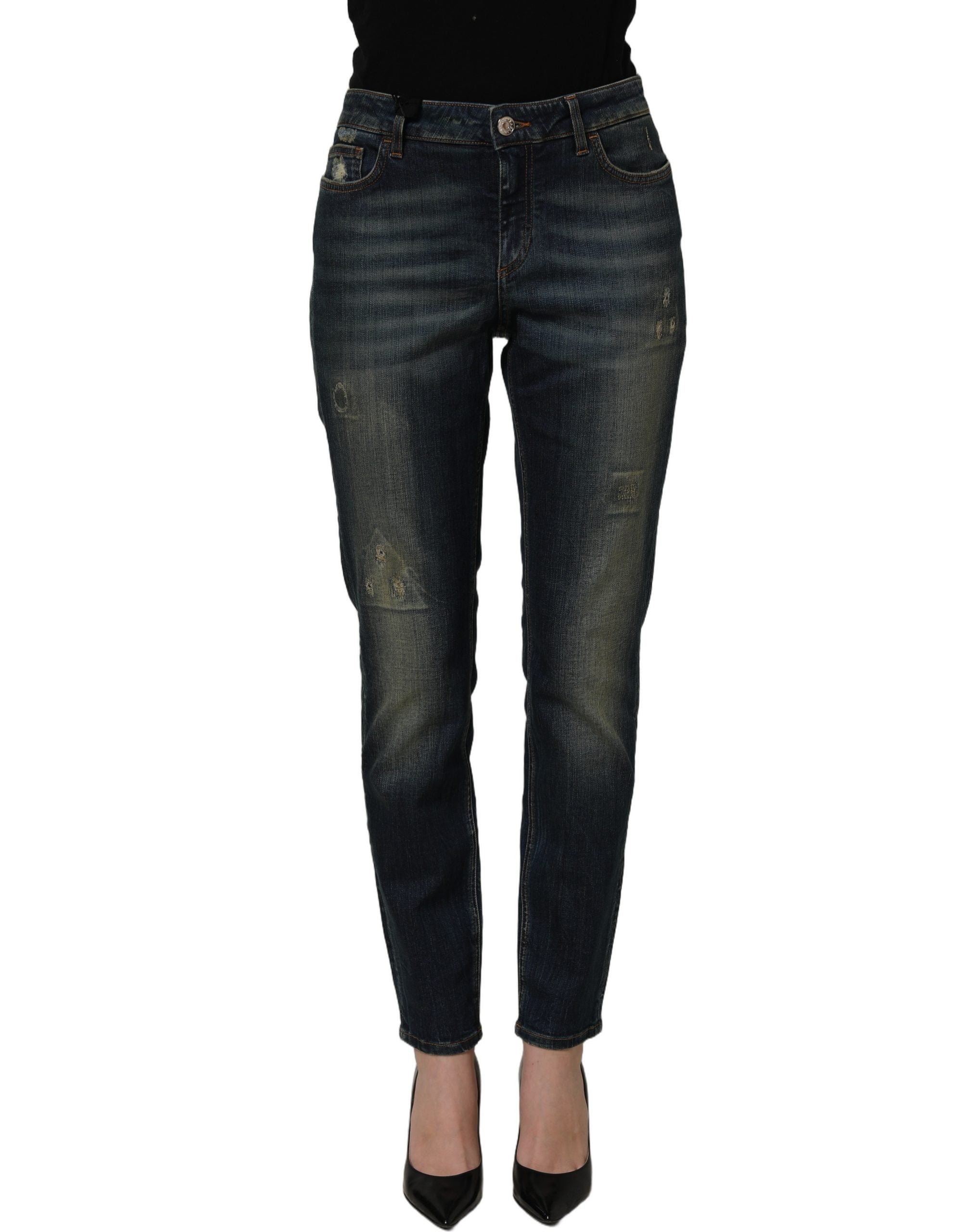 Dolce & Gabbana Blue Cotton Stretch Skinny Denim Women's Jeans