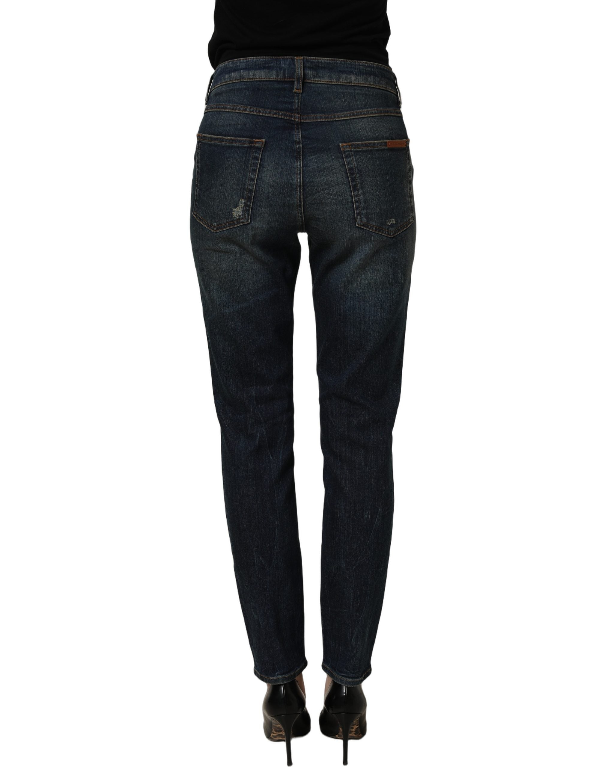 Dolce & Gabbana Blue Cotton Stretch Skinny Denim Women's Jeans