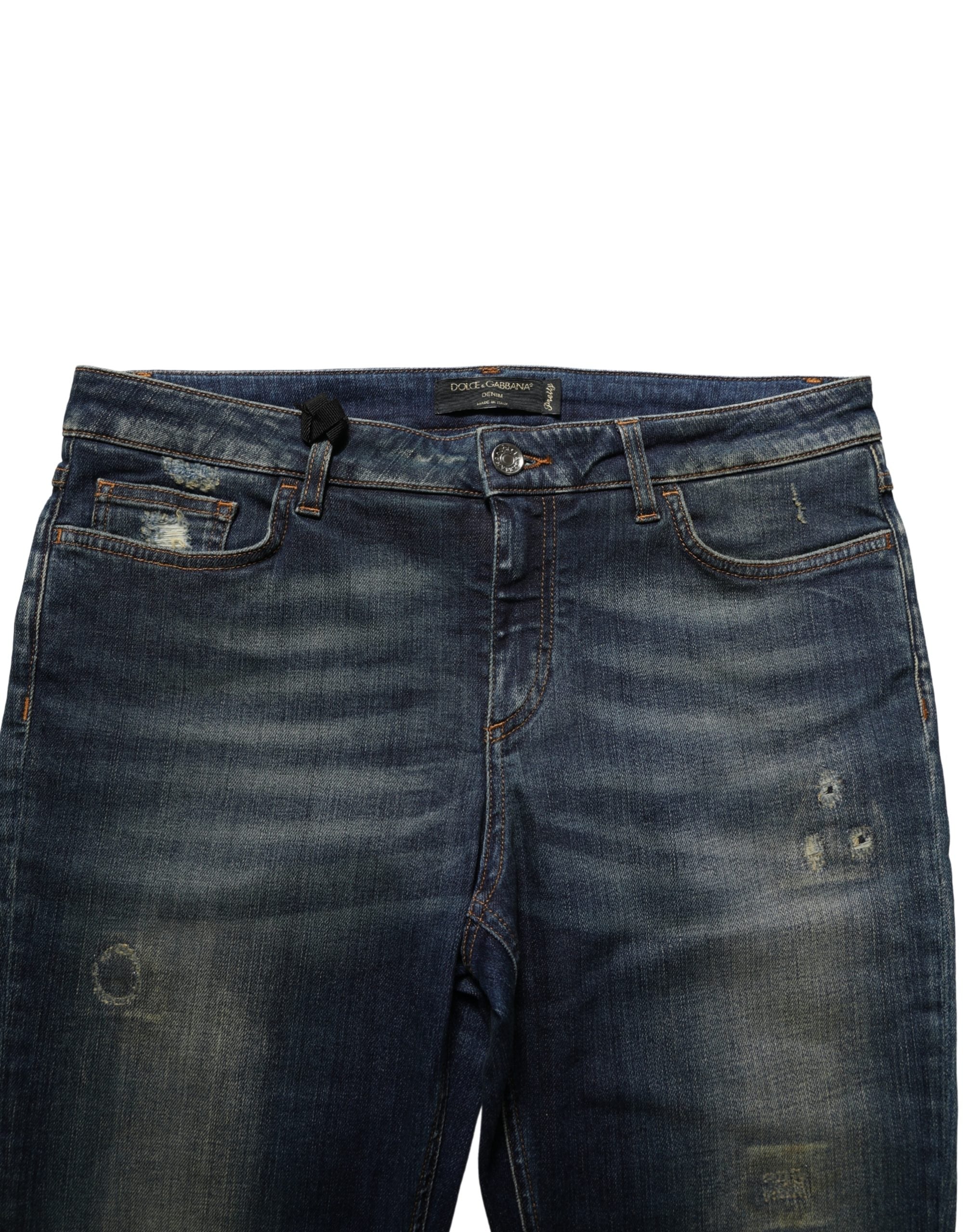 Dolce & Gabbana Blue Cotton Stretch Skinny Denim Women's Jeans