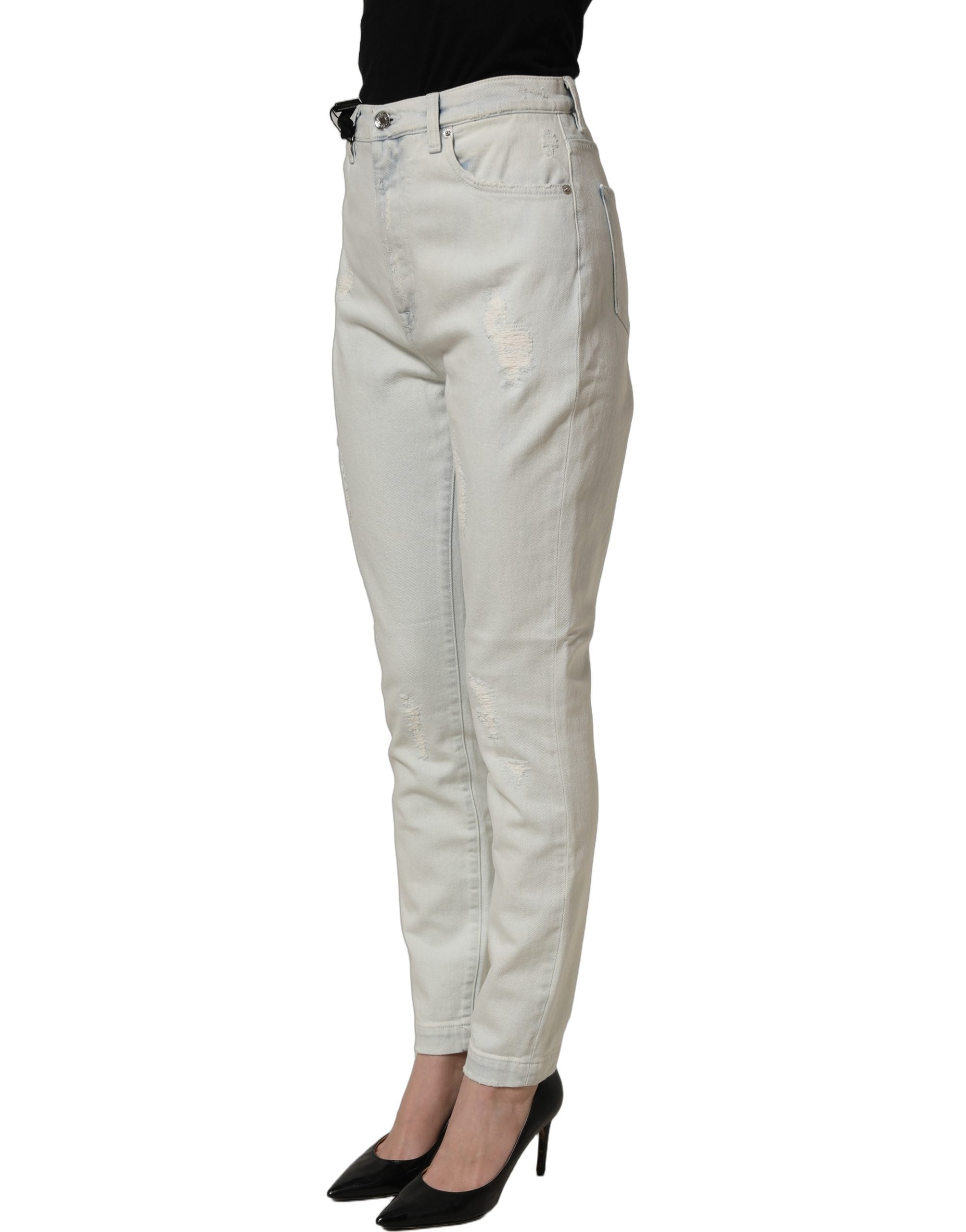 Dolce & Gabbana Light Blue Cotton Stretch Skinny Denim Women's Jeans (Pre-Owned)